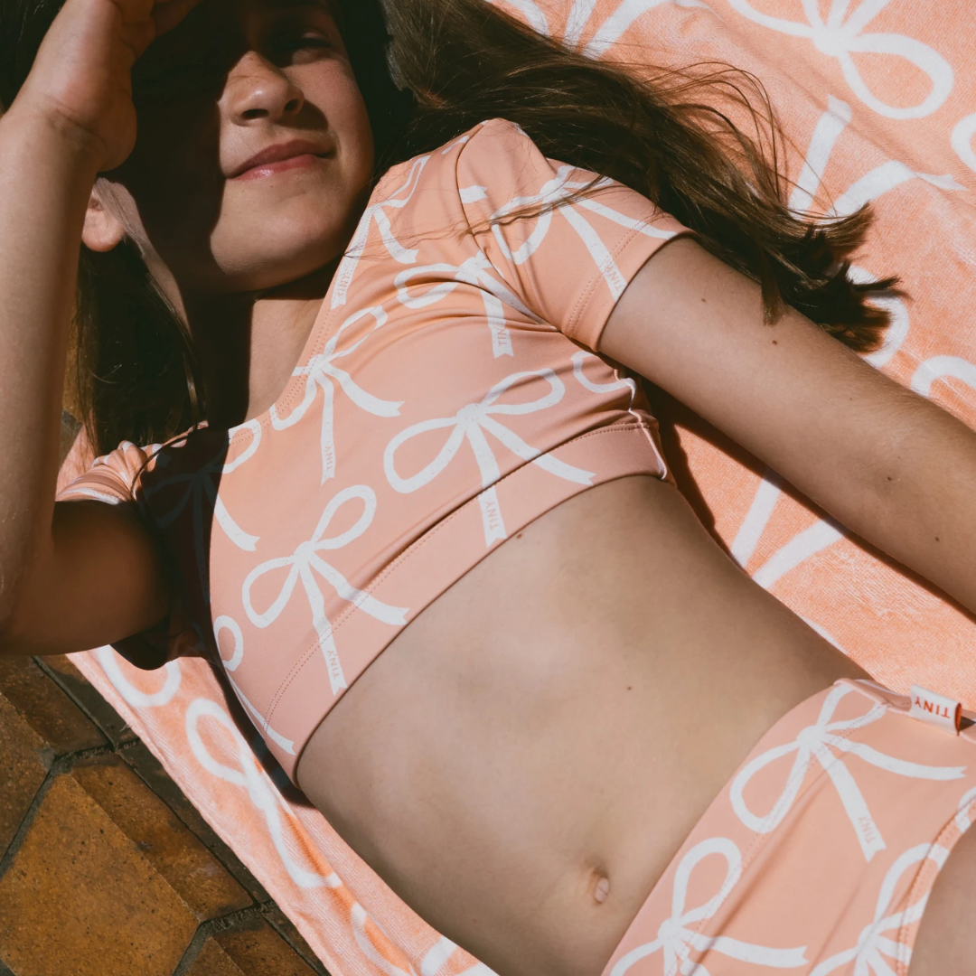 TINYCOTTONS│BOWS SWIM SET蝴蝶結游泳套裝．papaya