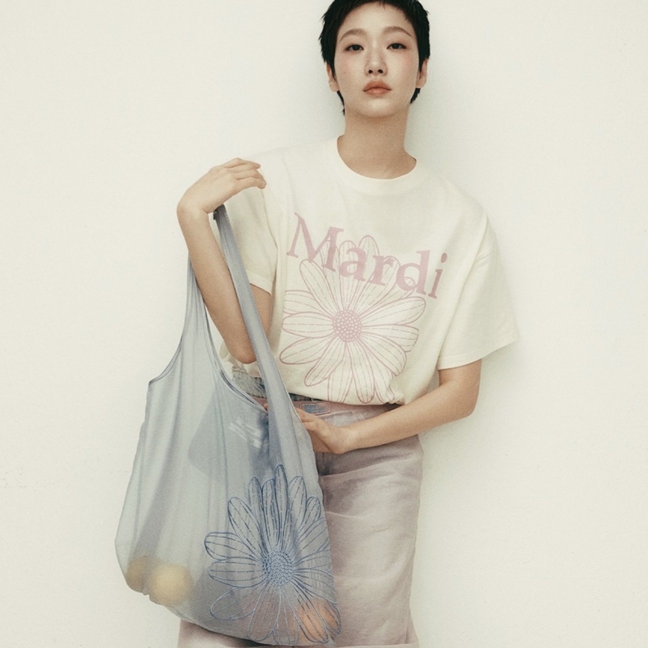 MARDI MERCREDI SHEER BAG 藍 透明包 雛菊 手提袋 金高銀同款 韓國代購