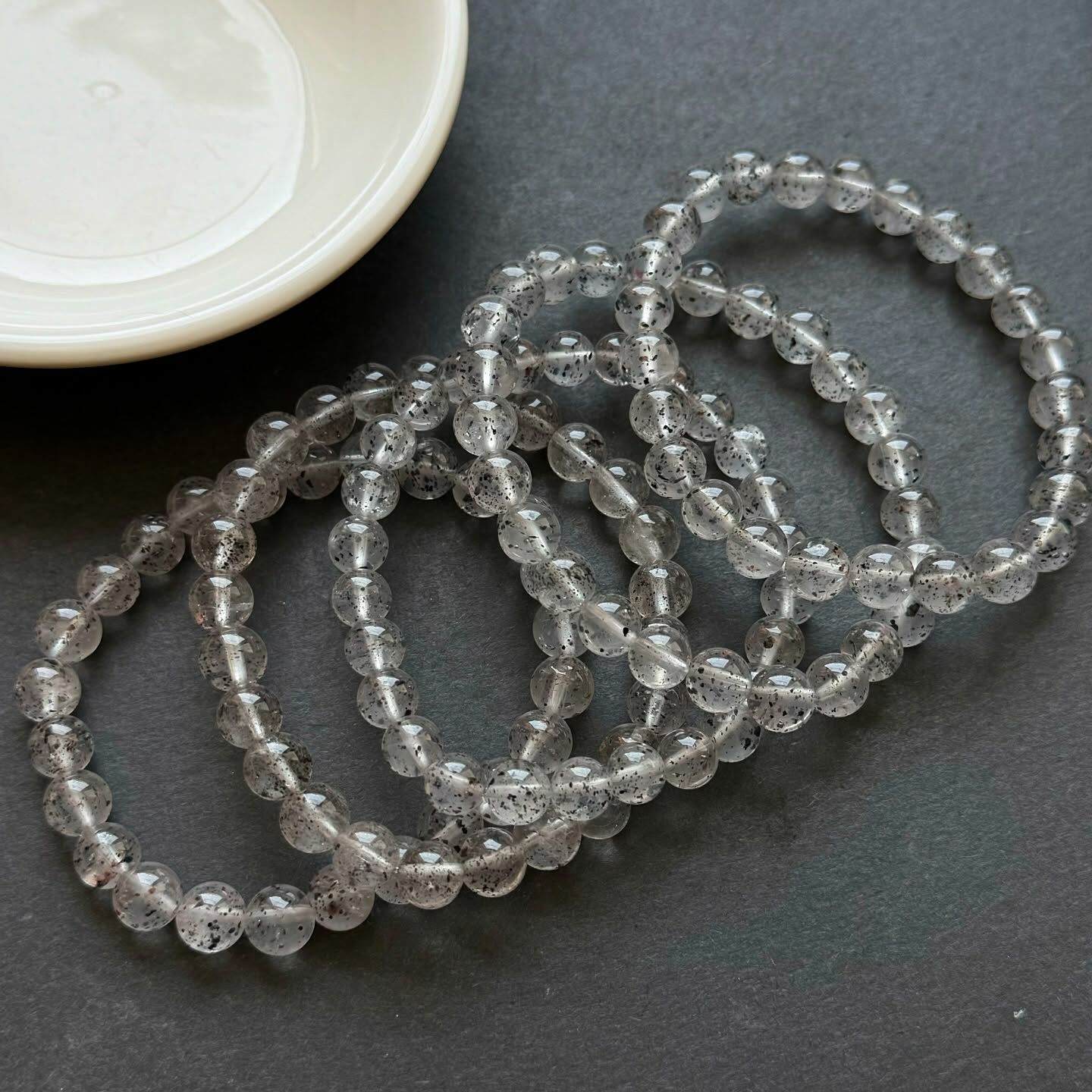 [原石] 火龍果石黑雲母 黑雲母水晶 水晶手串