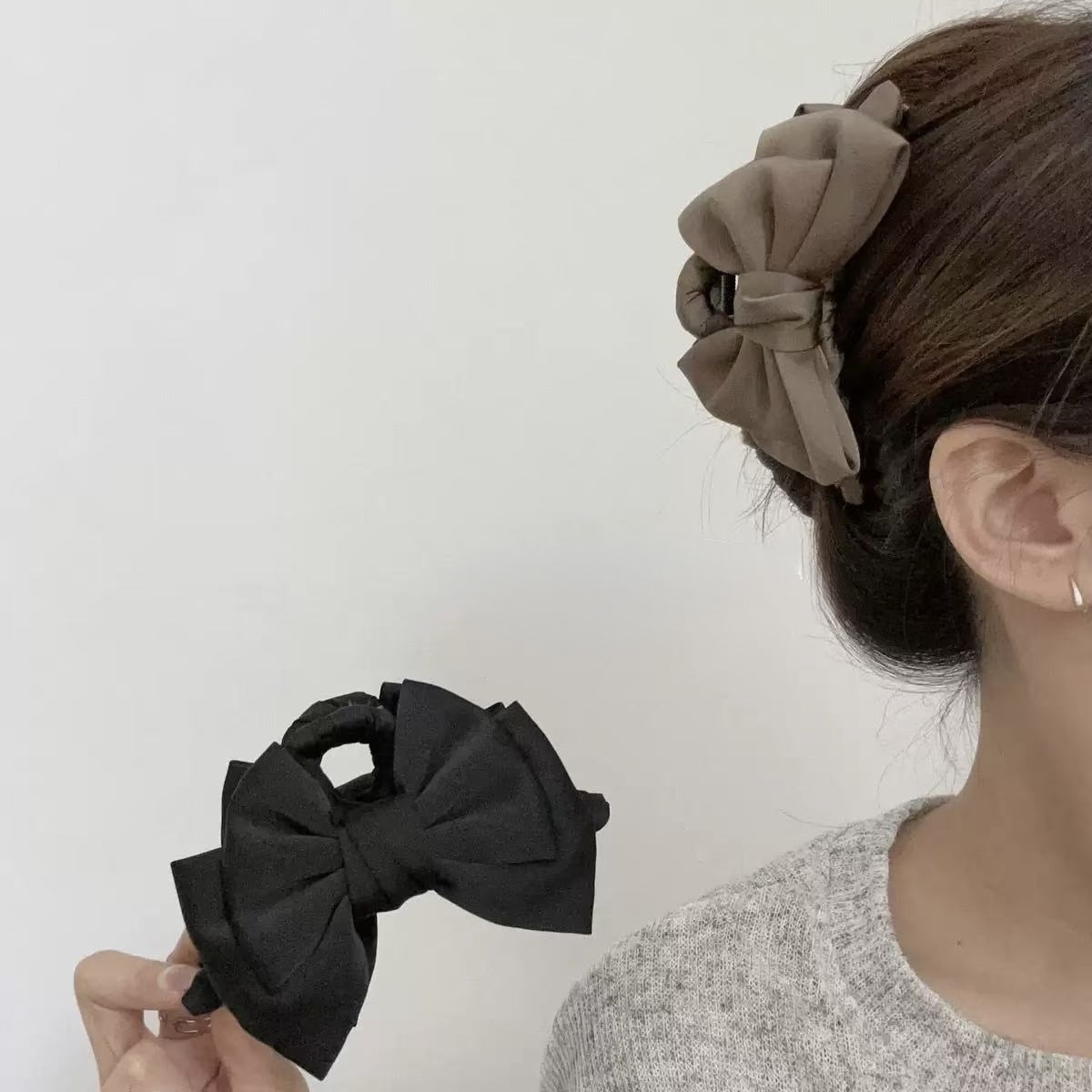 G06布面立體蝴蝶結鯊魚夾