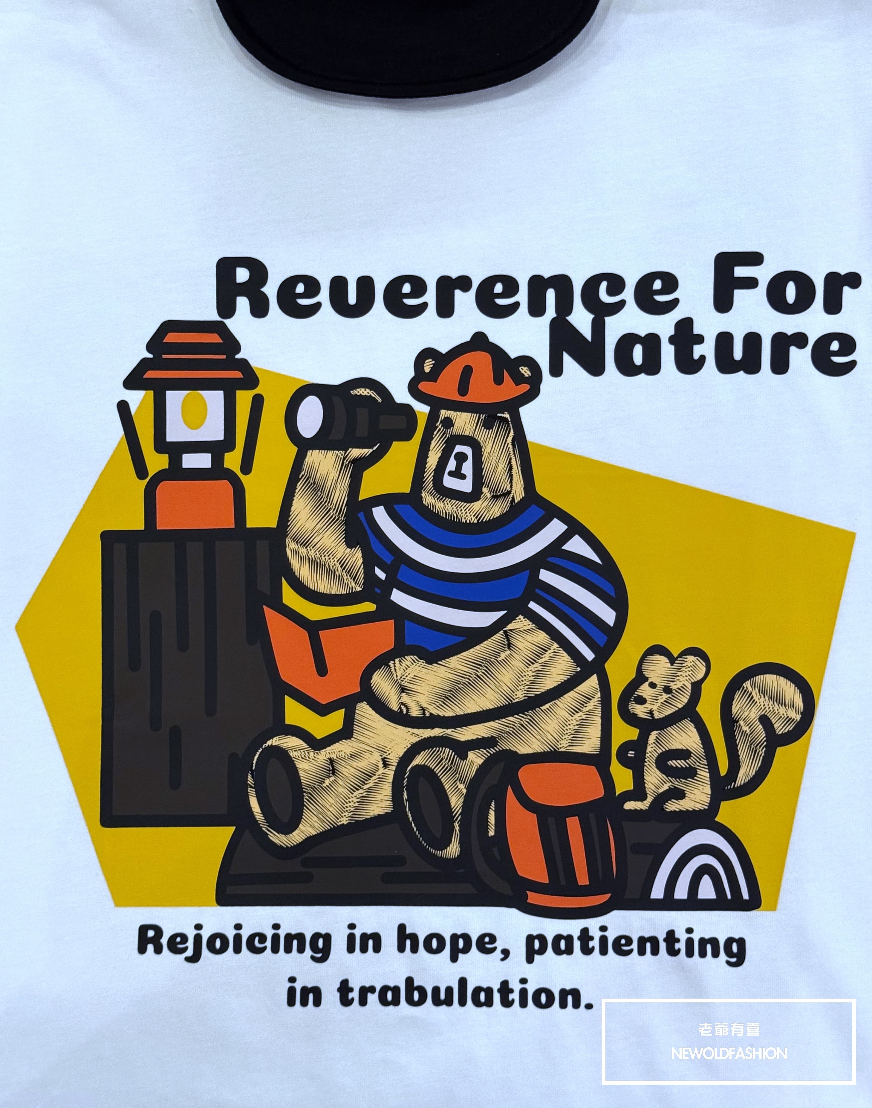 『新品上市』重磅探險帽子熊短T(NOF25038137)-白