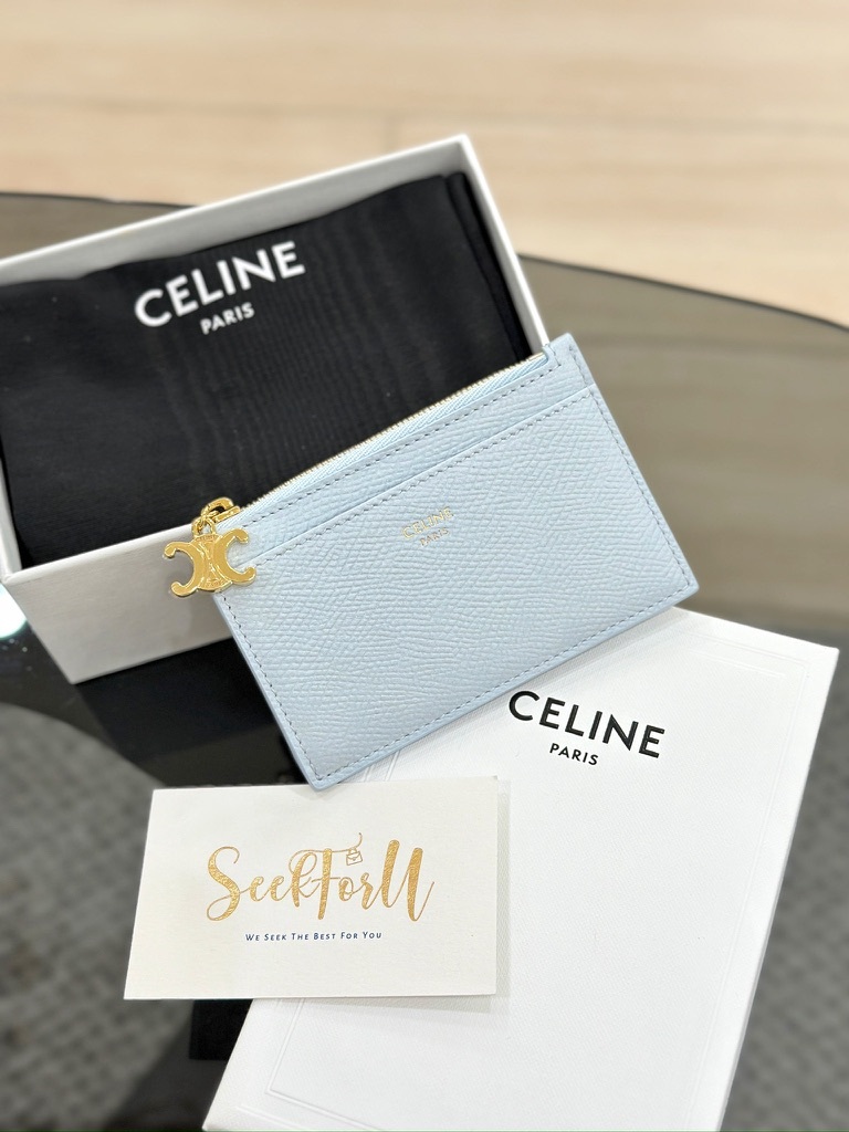 CELINE Zipped Cardholder Triomphe Charms