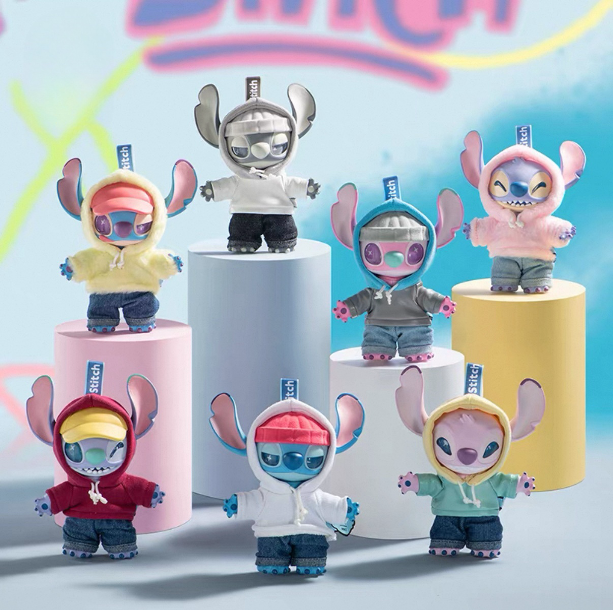 Disney 迪士尼 正版授權 史迪奇 Genz街頭系列 搪膠毛絨 盲盒6+1款 吊飾 掛件 /預購 (任買兩件711免運)/預購