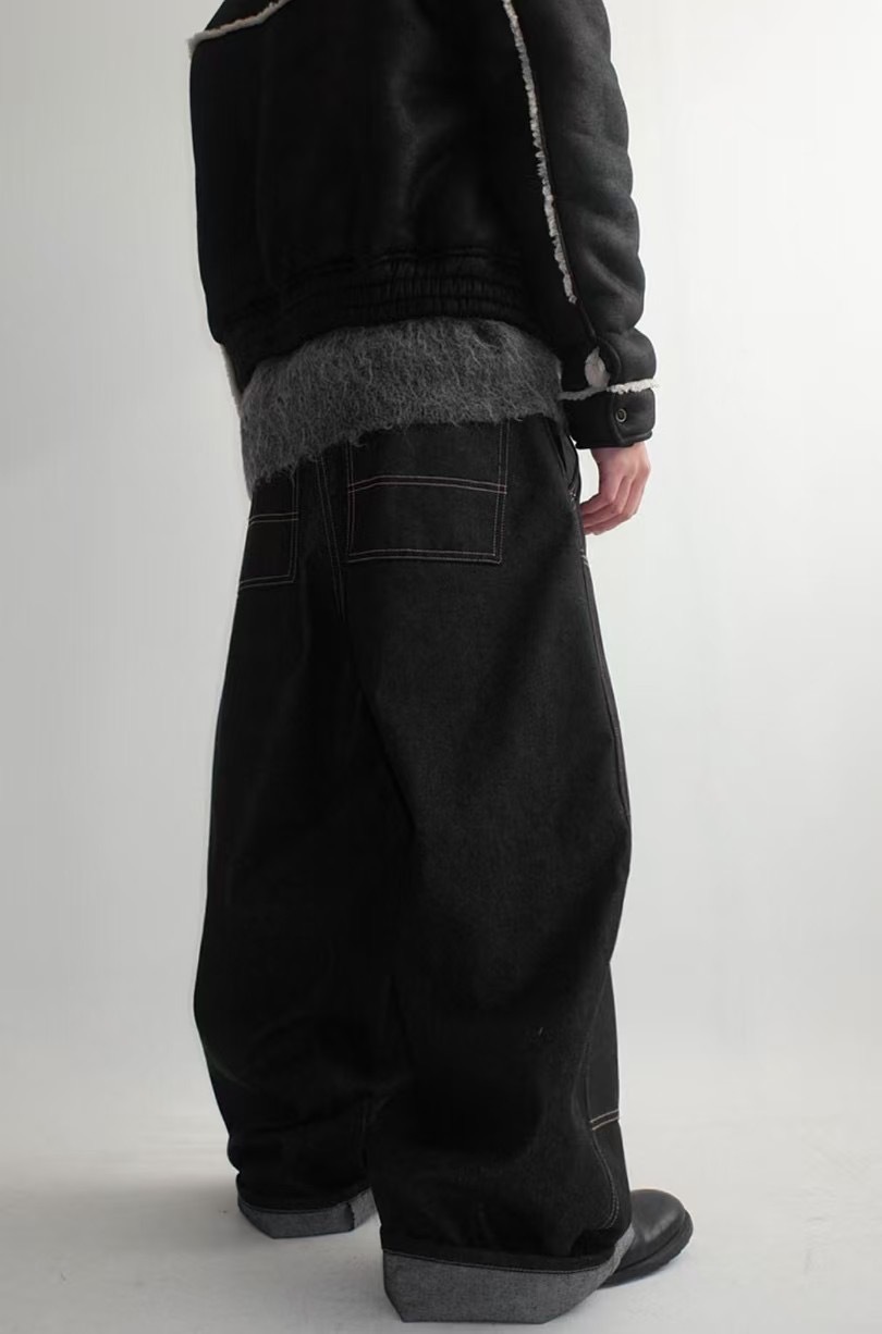 正韓➸設計款牛仔寬褲