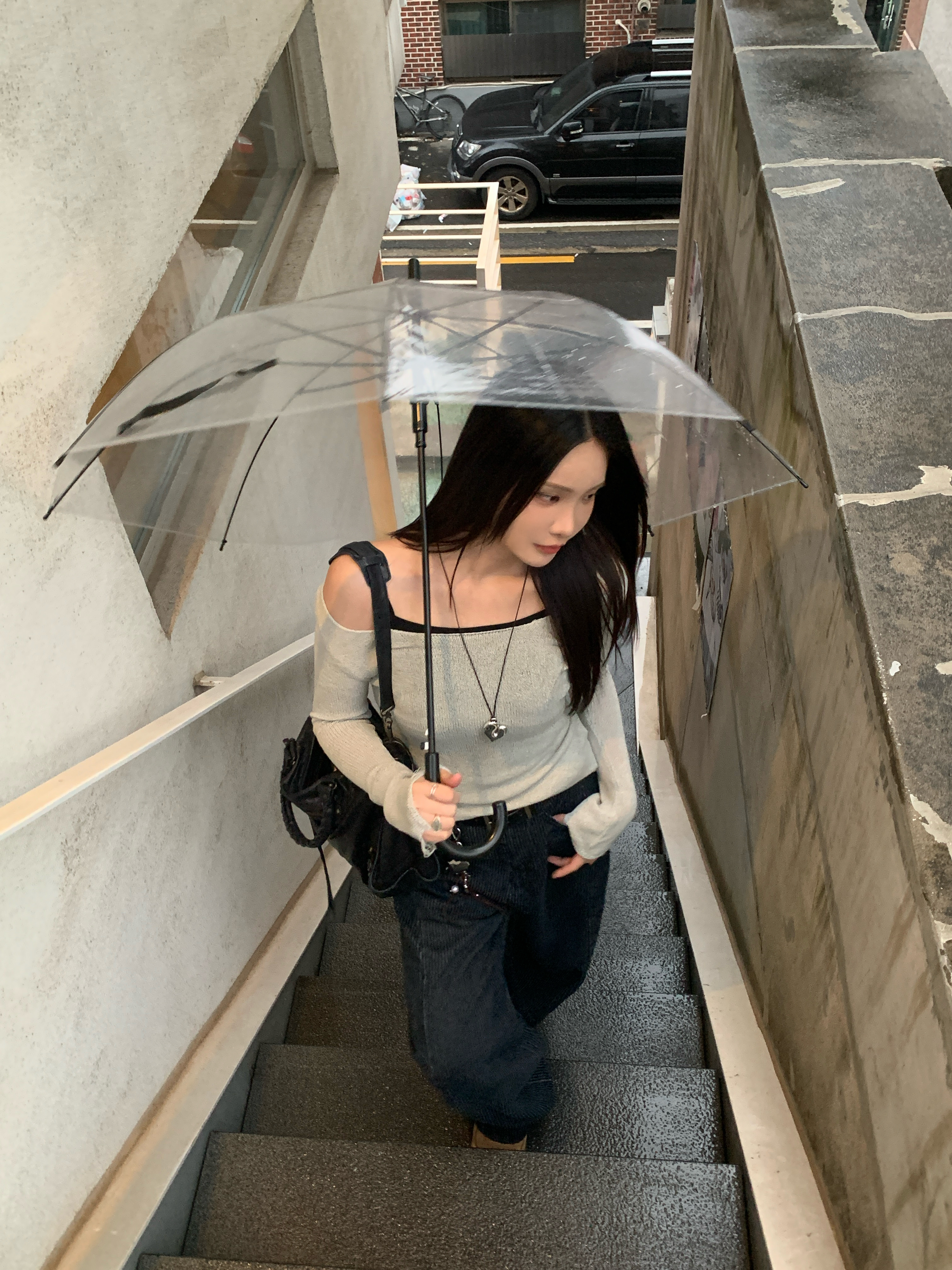 【現貨】K05 藝術流浪風 簍空針織衫 (灰)