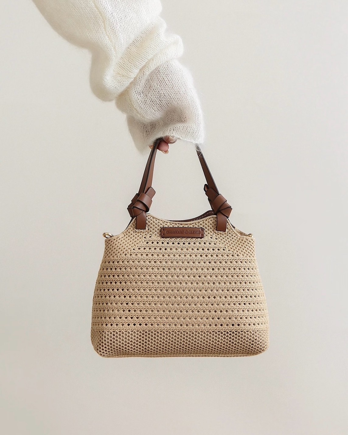 <買包送小包>Charles ＆ Keith 小CK Ida 編織 針織 托特包 3色