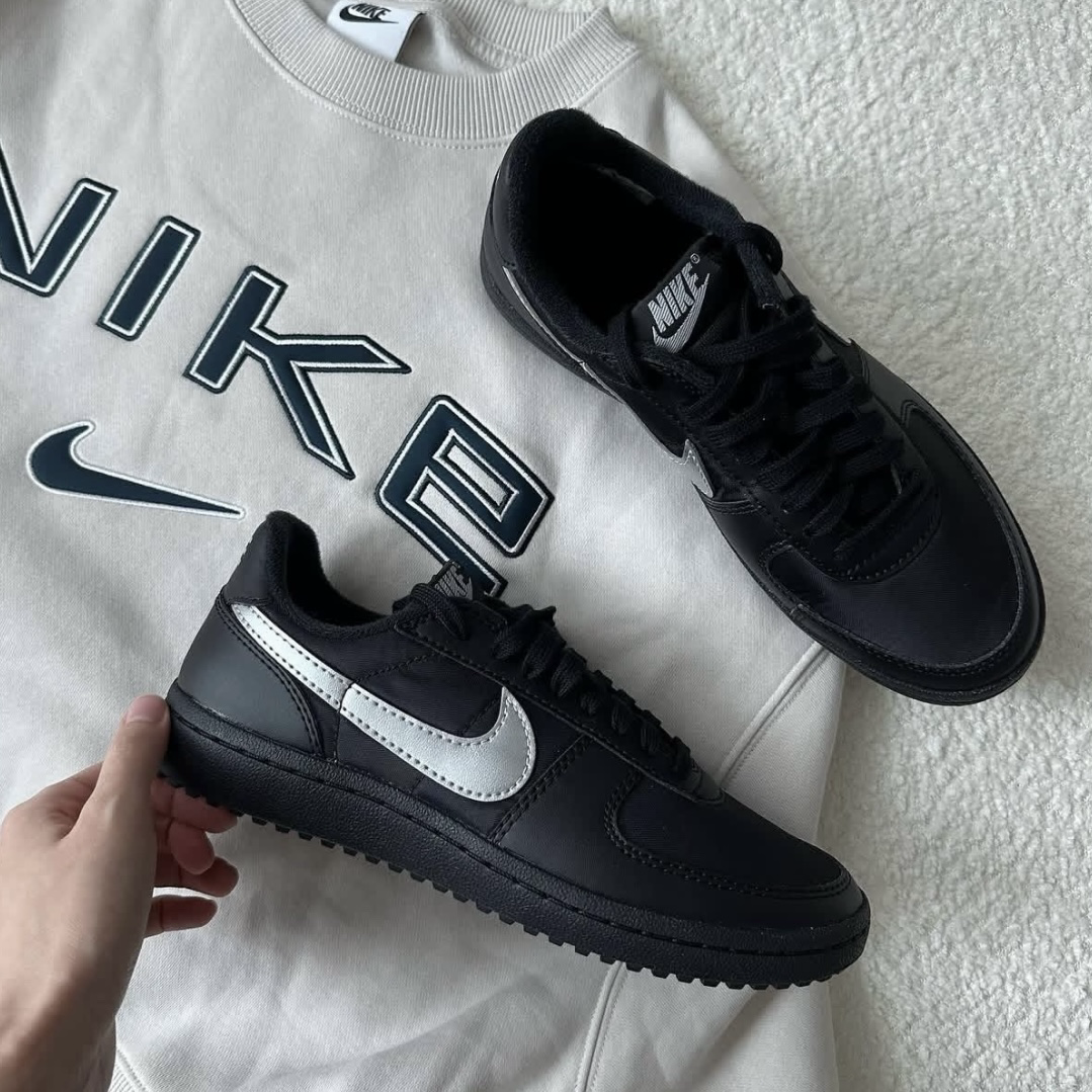 Nike Field General '82 Black Grey 黑白 黑底白勾 復古 板鞋 低筒休閒鞋