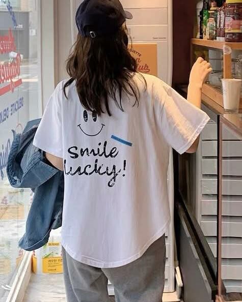 【超可愛笑臉字母造型棉tee】（現貨）