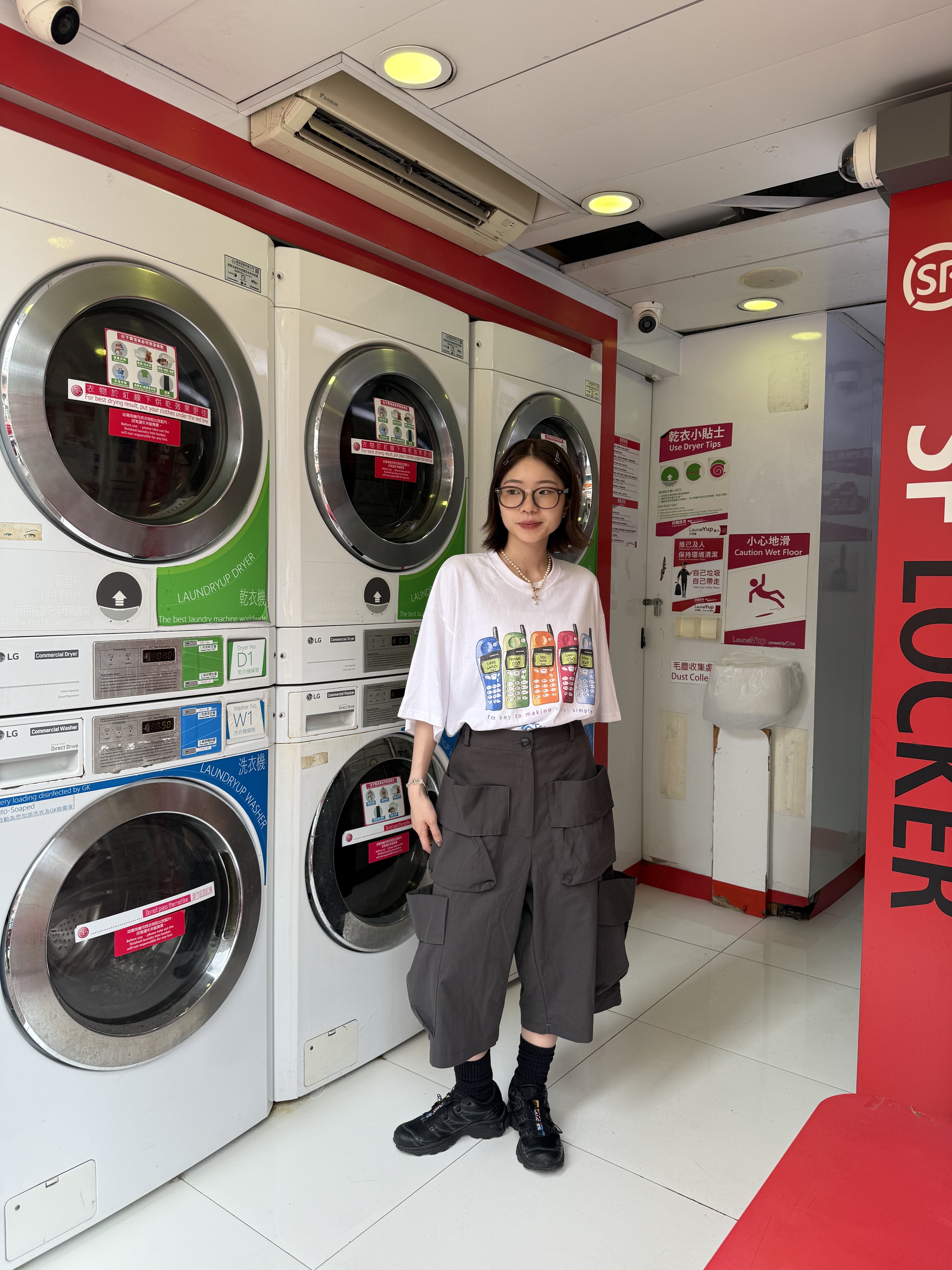 隨性感扯布多口袋中褲