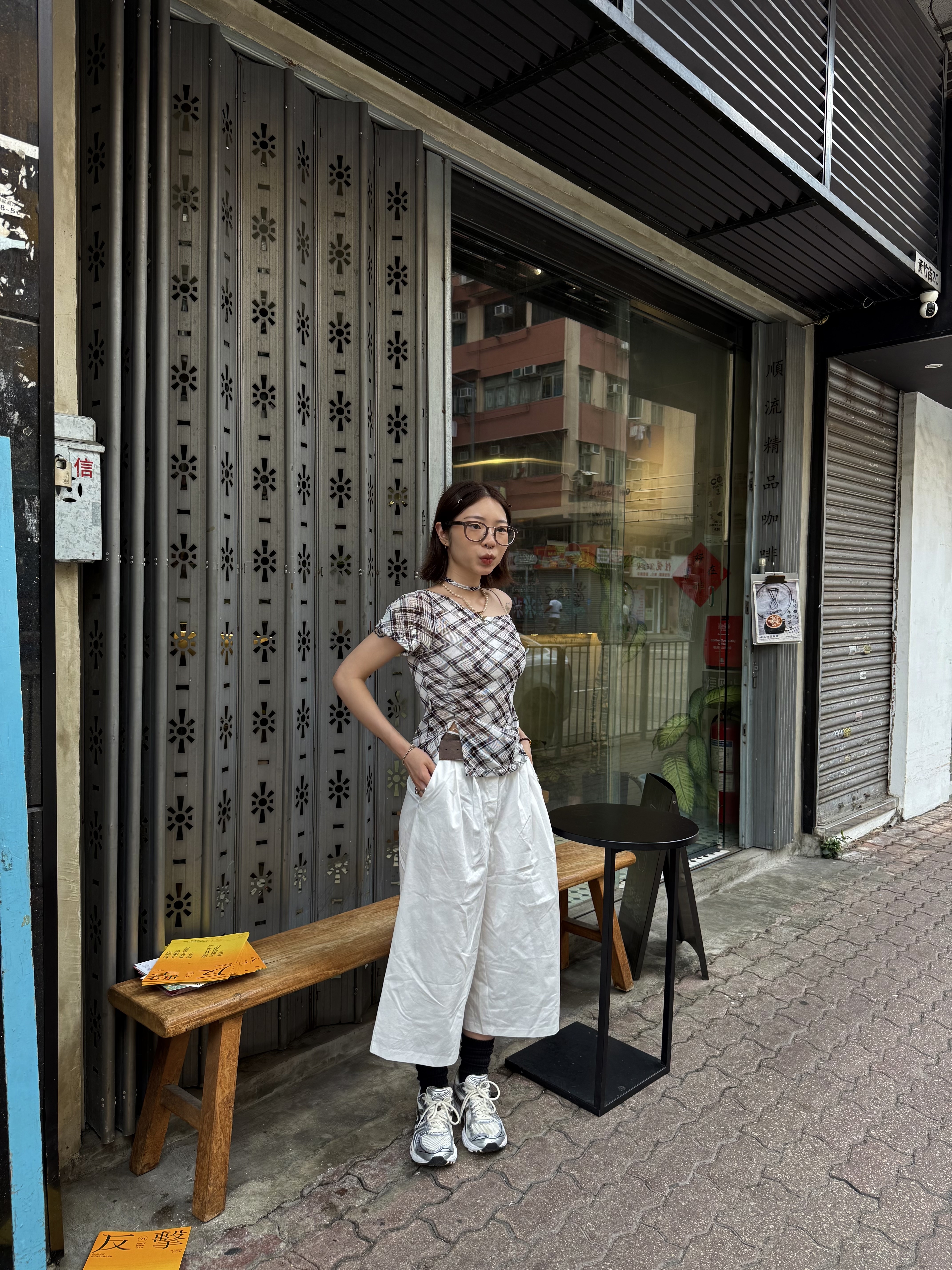 氣質扯布純色7分褲