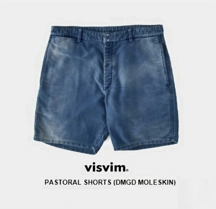 VISVIM PASTORAL SHORTS (DMGD MOLESKIN) - INDIGO SIZE 2 IN STOCK NOW (現貨發售中)