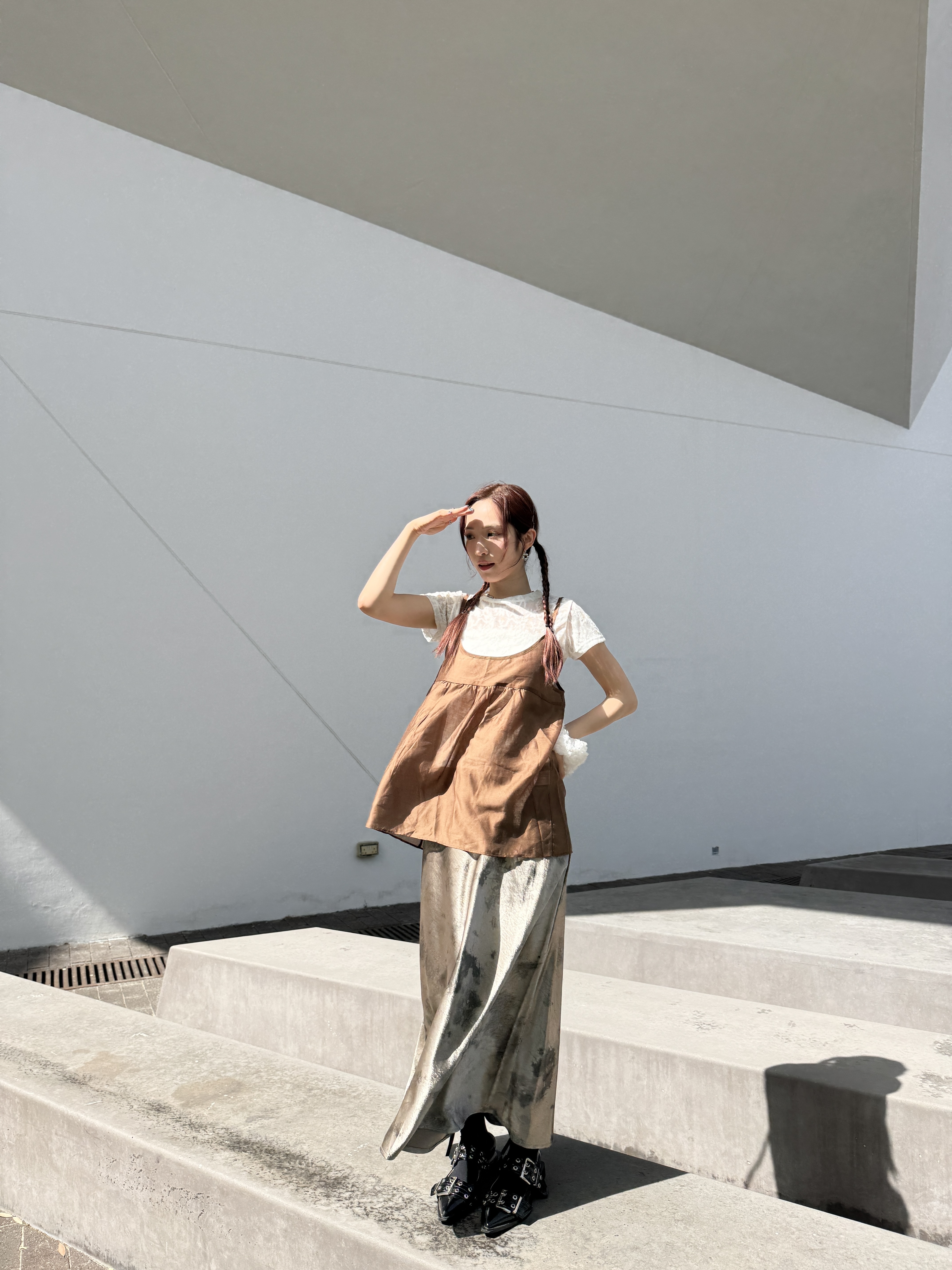 後綁帶珠光紗紗LAYER