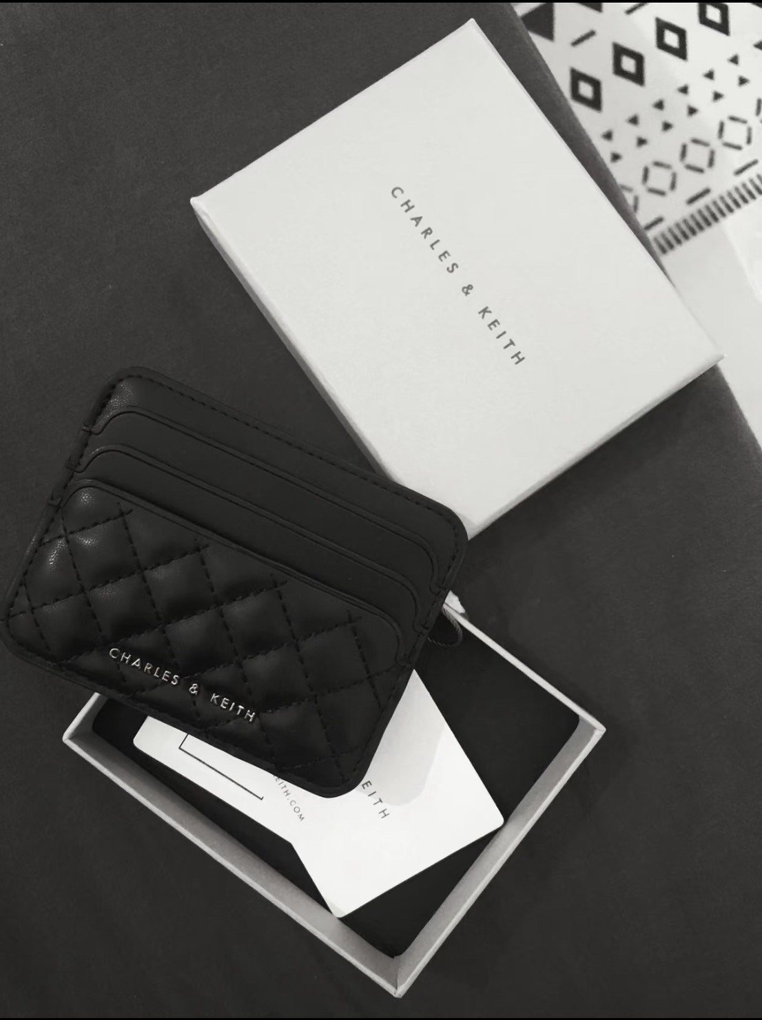 Charles & Keith 菱格紋卡包 小ck卡包