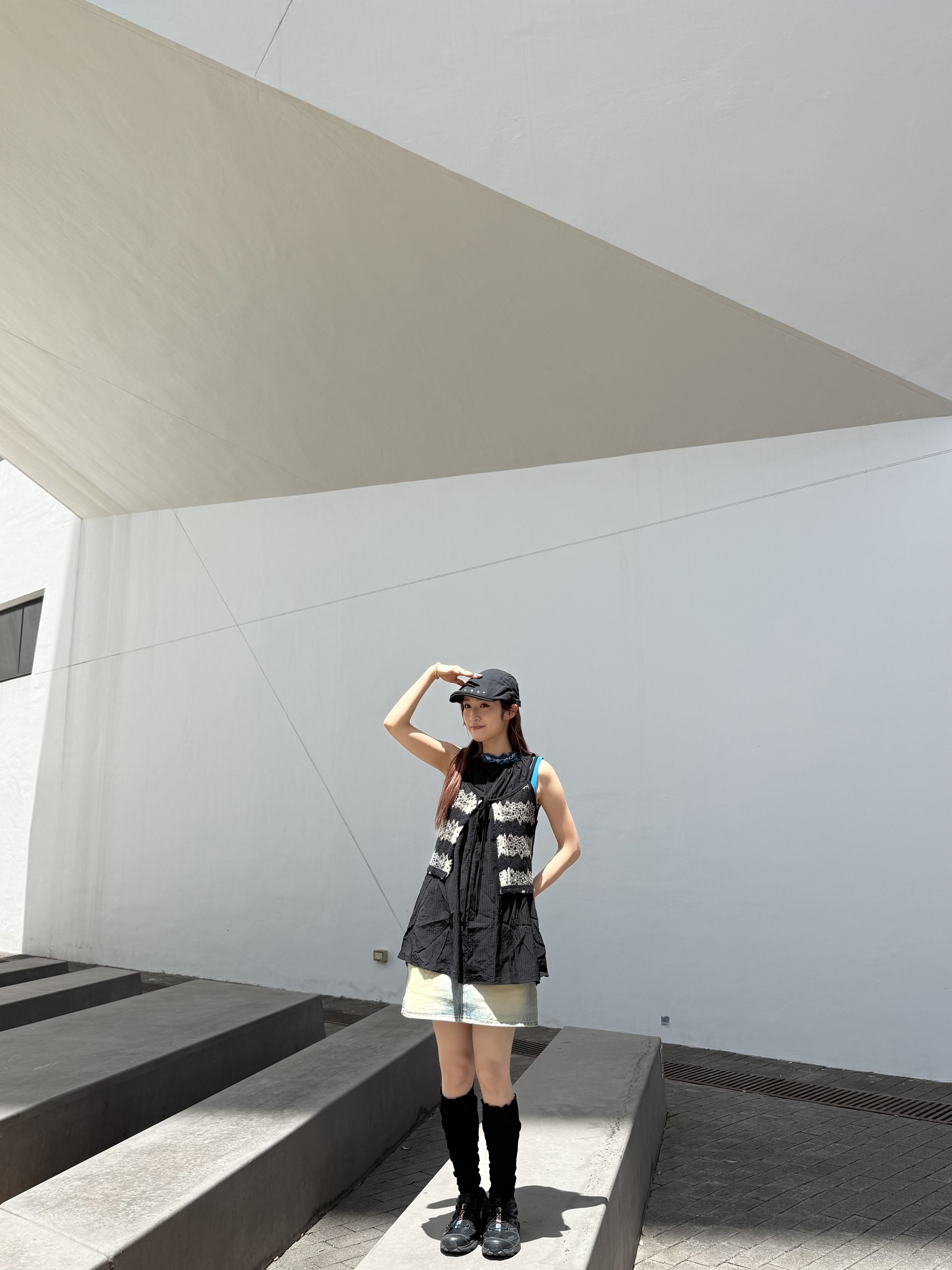 針織花花Bow短外撘背心