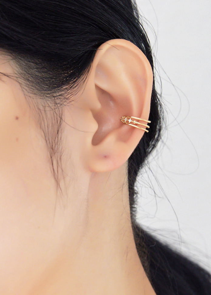 線條鋯石 耳骨夾