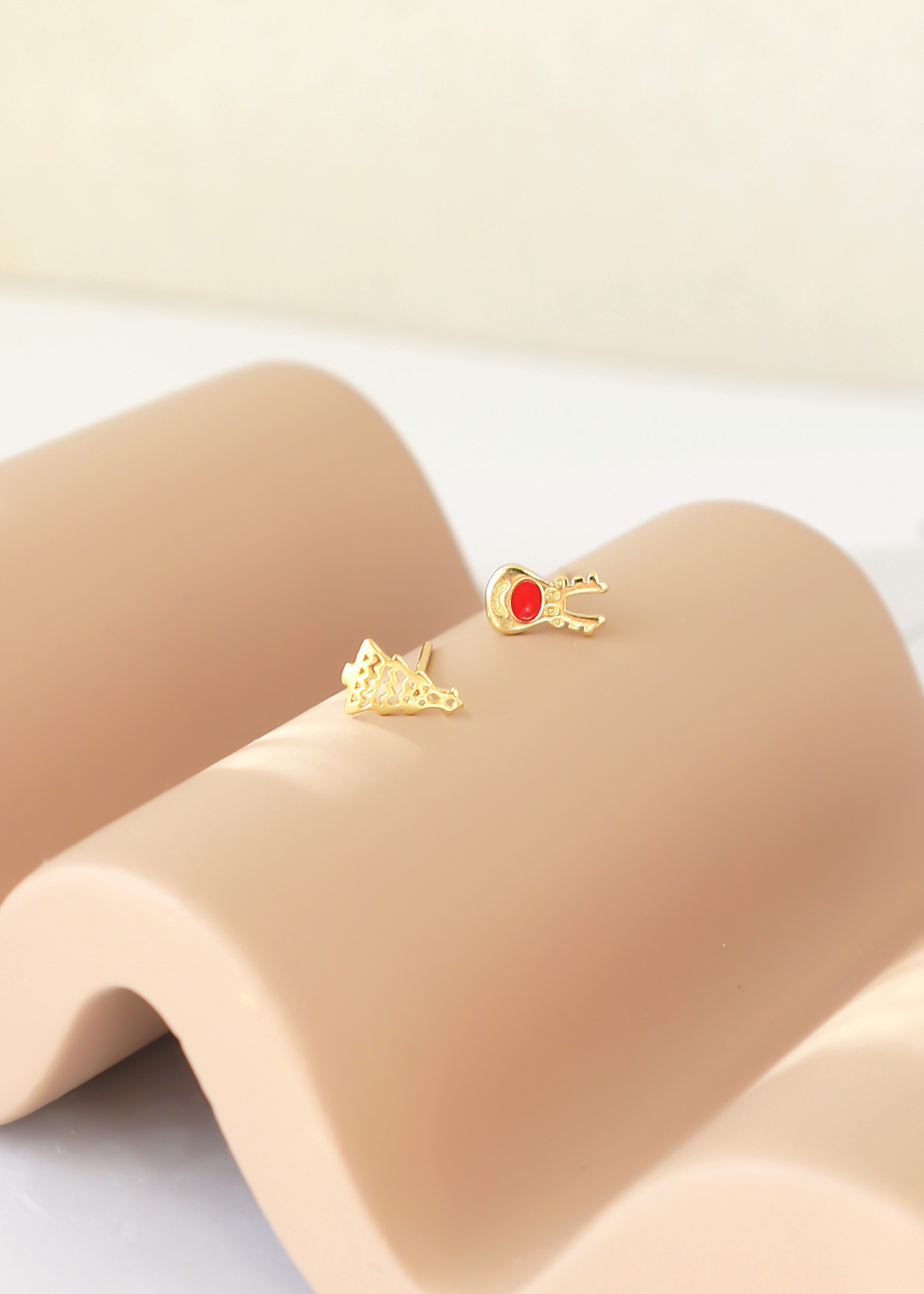 麋鹿聖誕樹 耳環