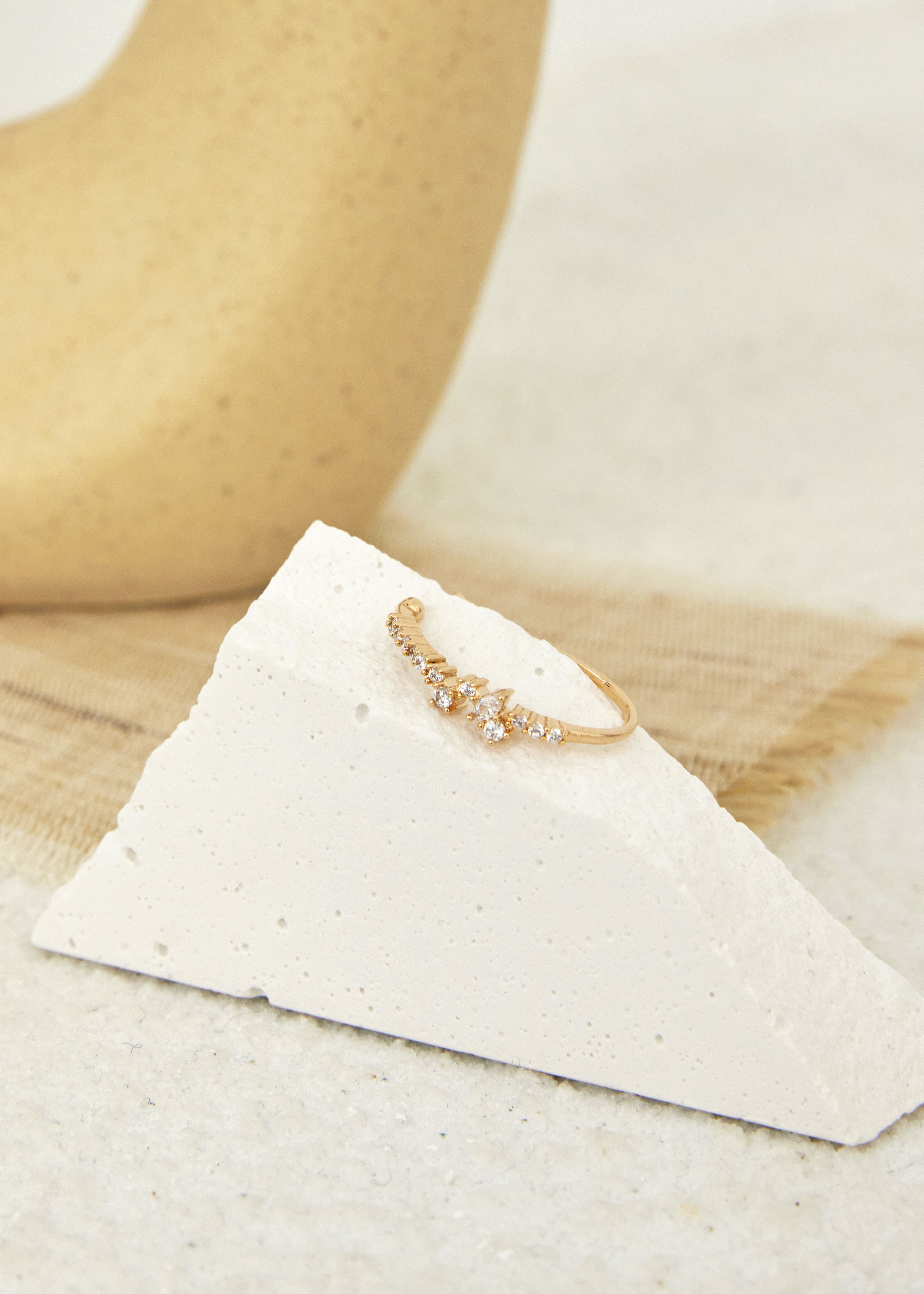 閃爍 鋯石耳掛式耳環