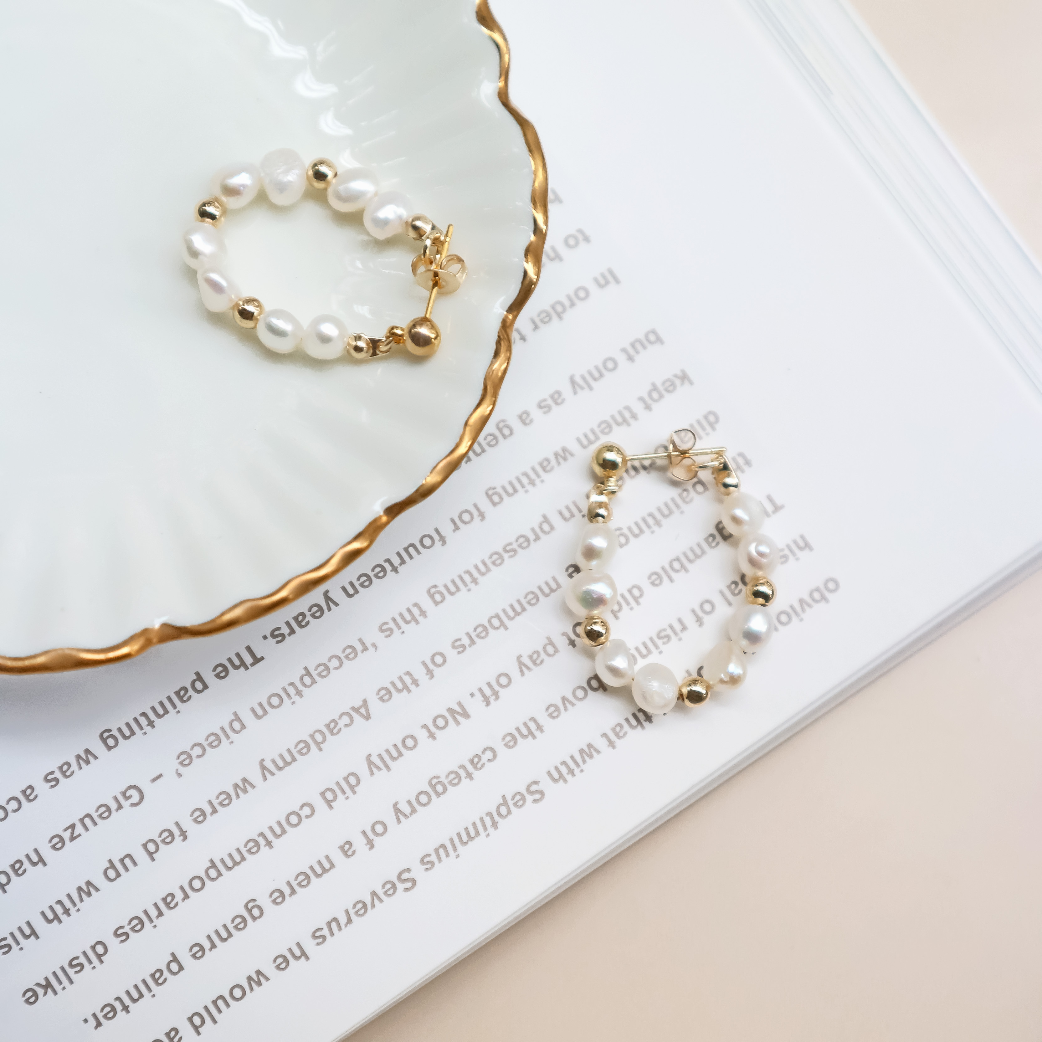 Akso 珍珠耳圈-大