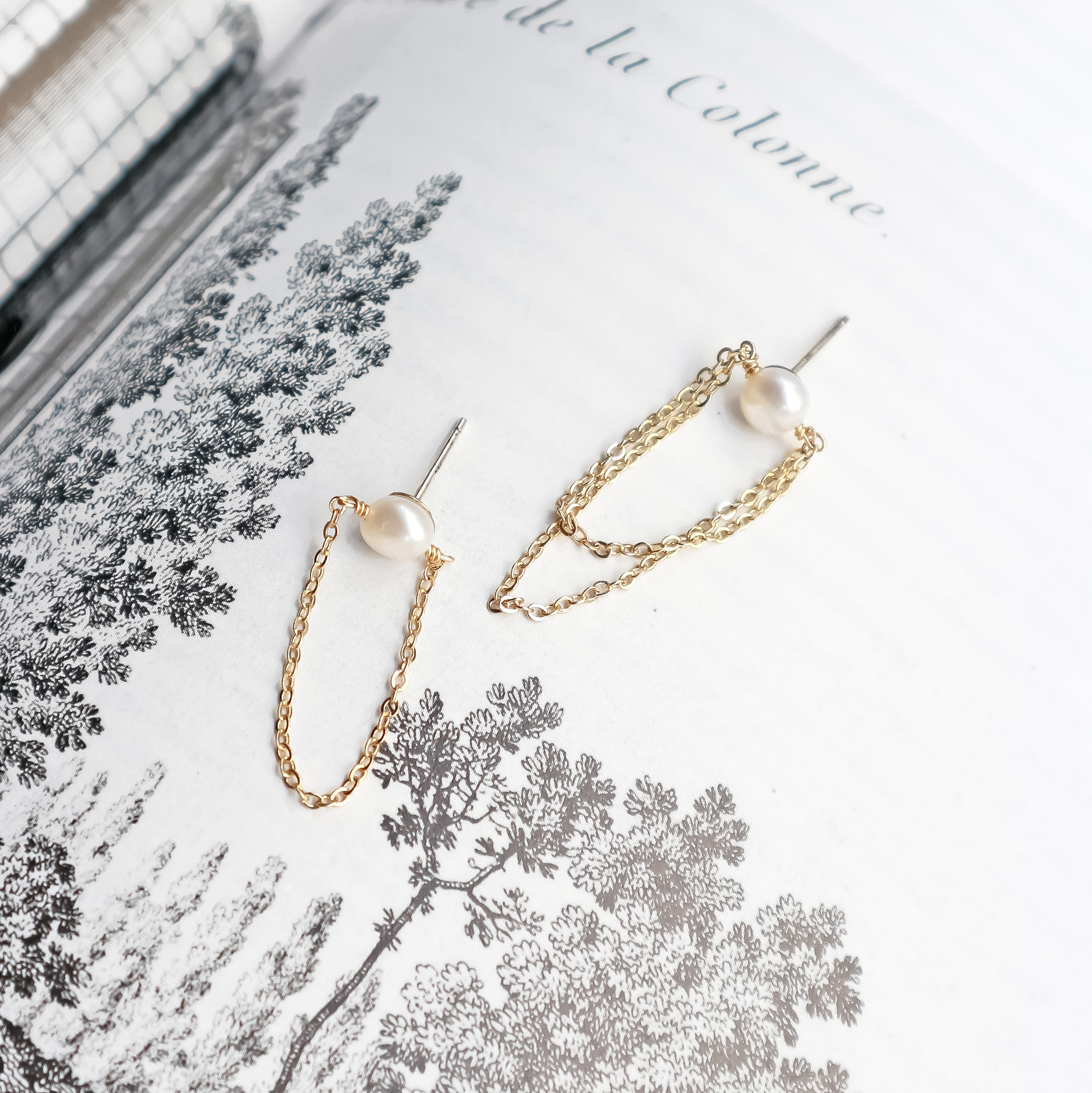 雪鍊 耳環 | 注14K金