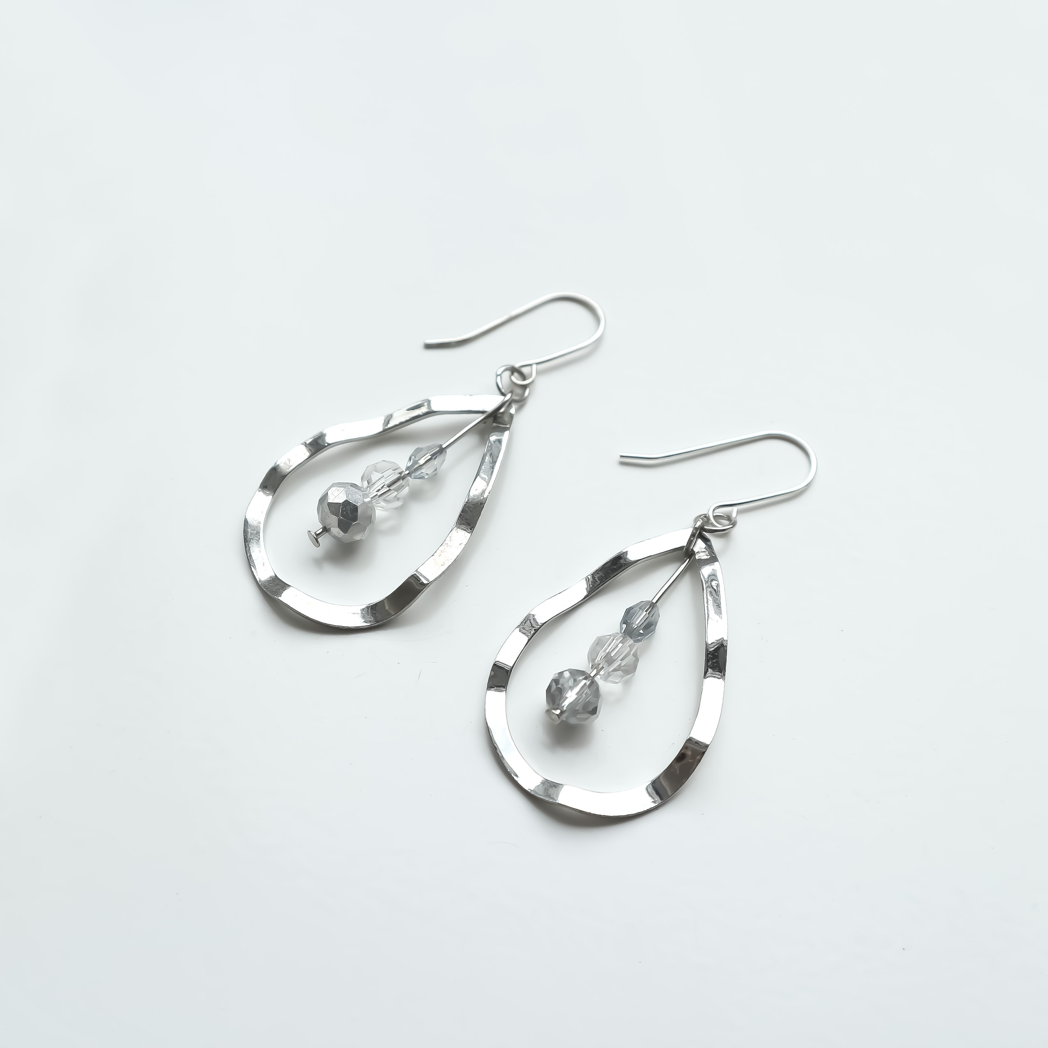 水滴 耳環-銀色