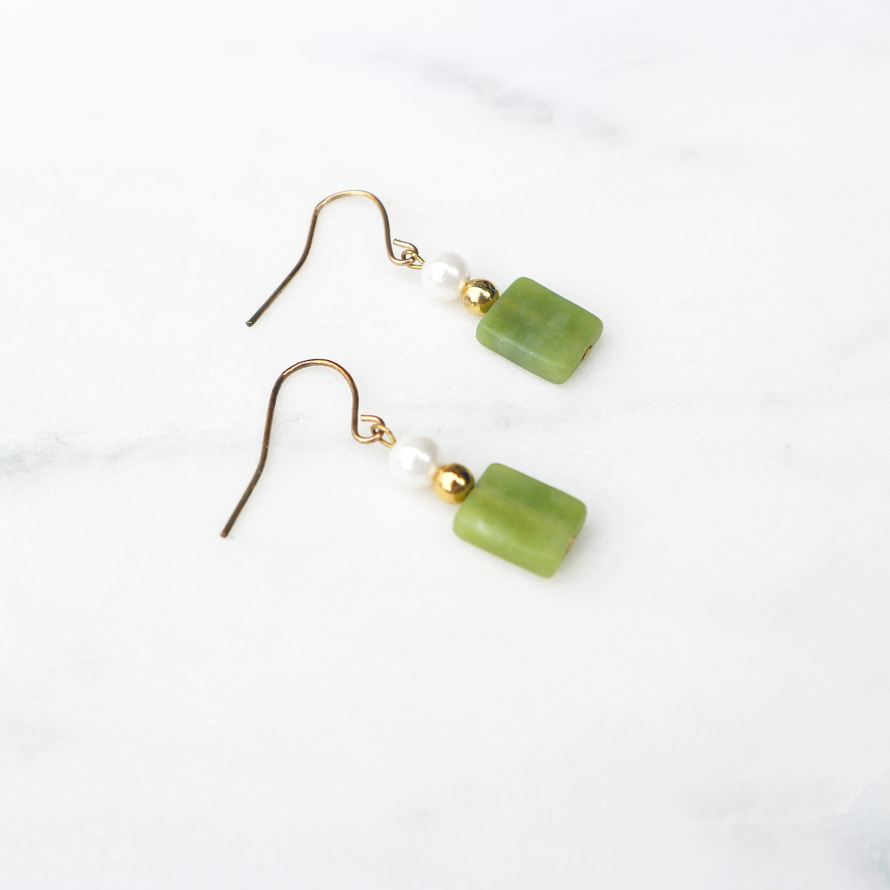 珍珠橄欖石 耳環