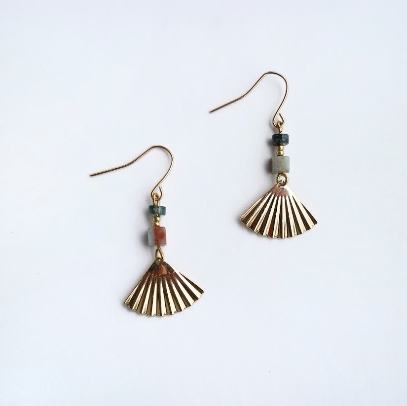 水草小金扇 耳環