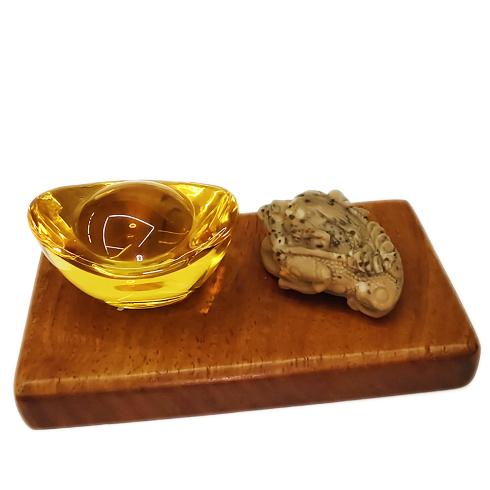 蟾蜍龍宮舍利&黃晶元寶擺飾【十方】129197