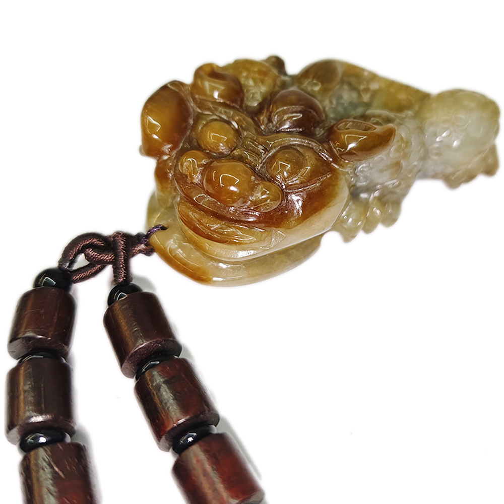 麒麟蟾蜍{紅翡三彩}玉珮吉祥掛飾【十方】134005