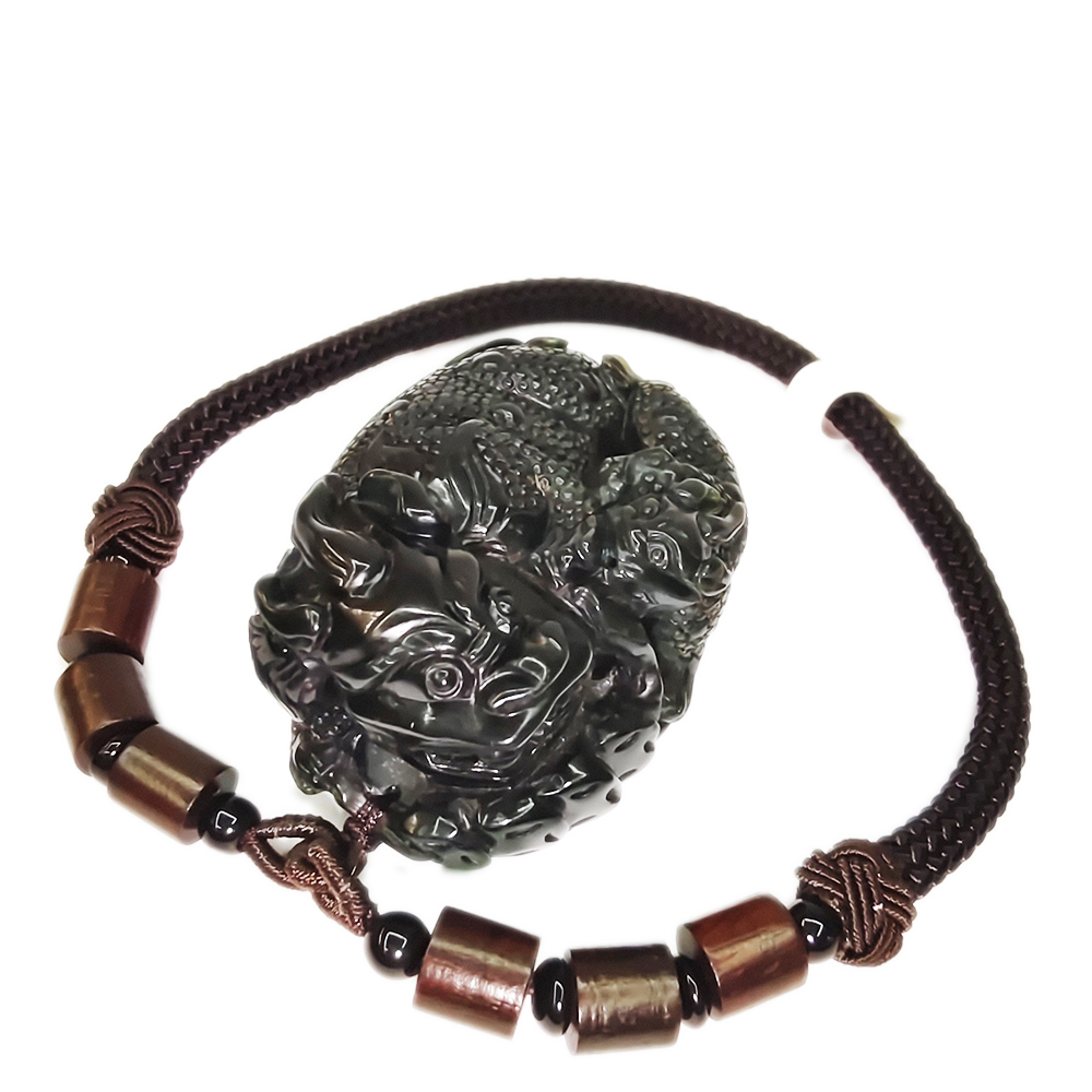 納財母子貔貅之王{墨玉}開運掛飾【十方】135278