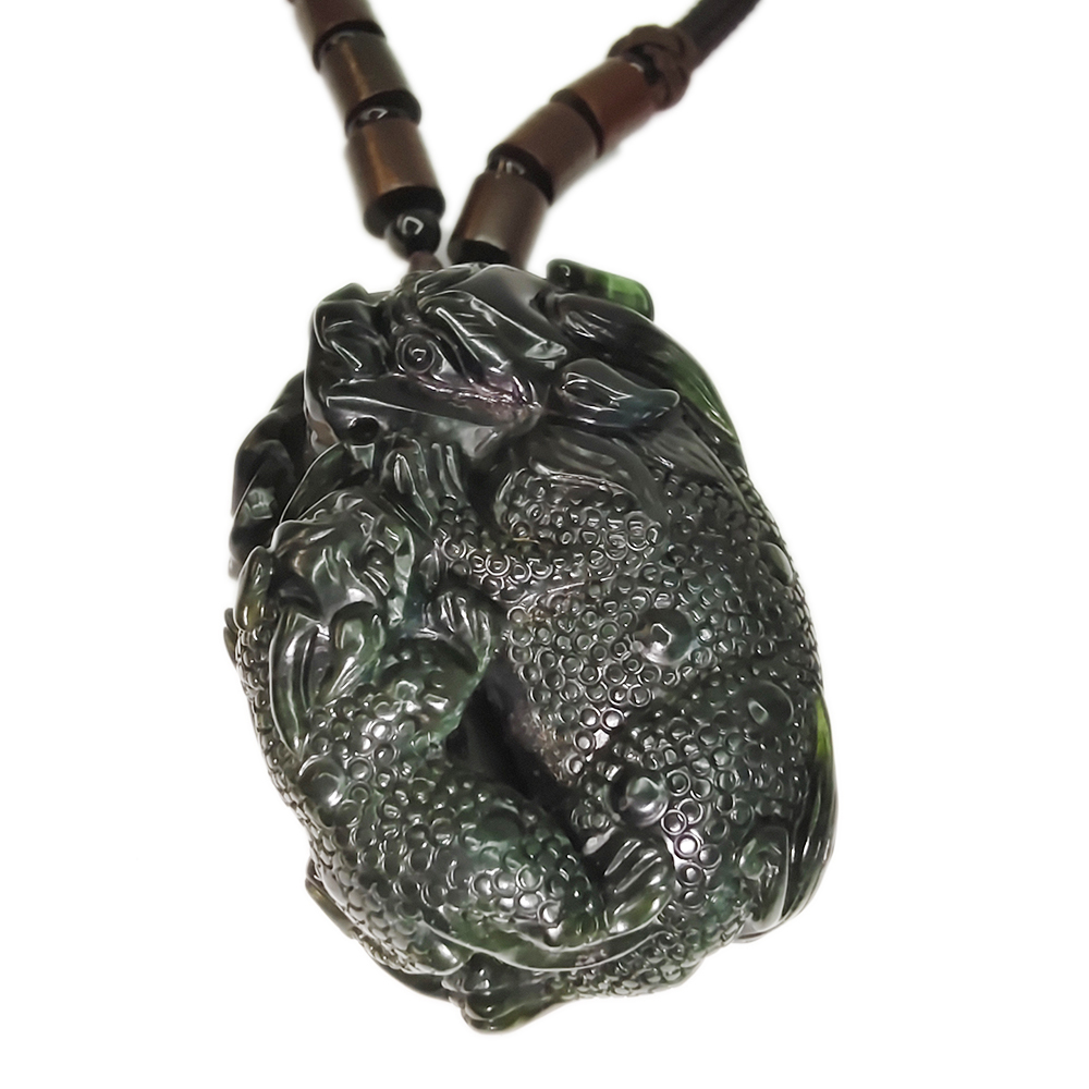 納財母子貔貅之王{墨玉}開運掛飾【十方】135278