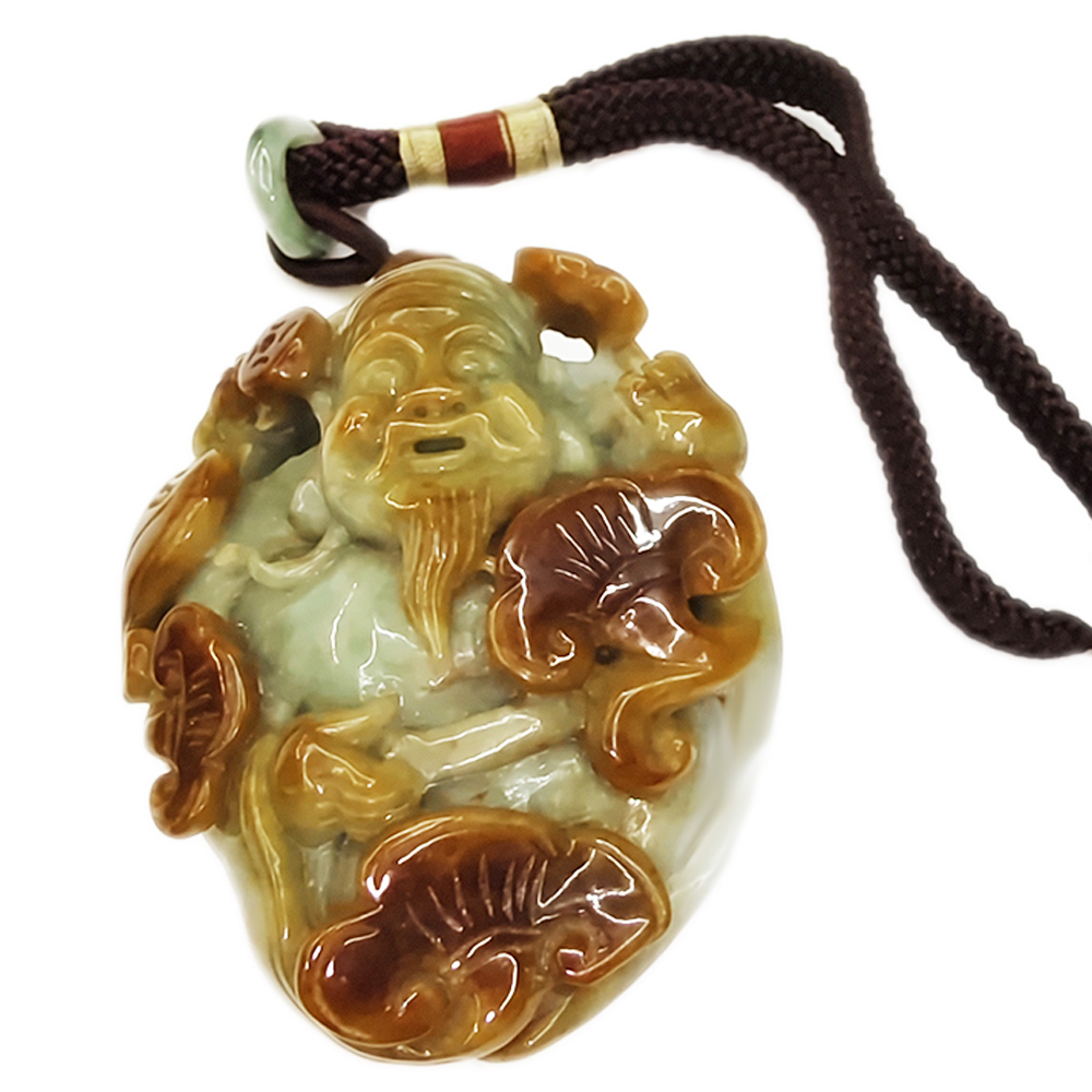 萬事如意財神爺{老坑濃綠翠}把件掛飾【十方】135531