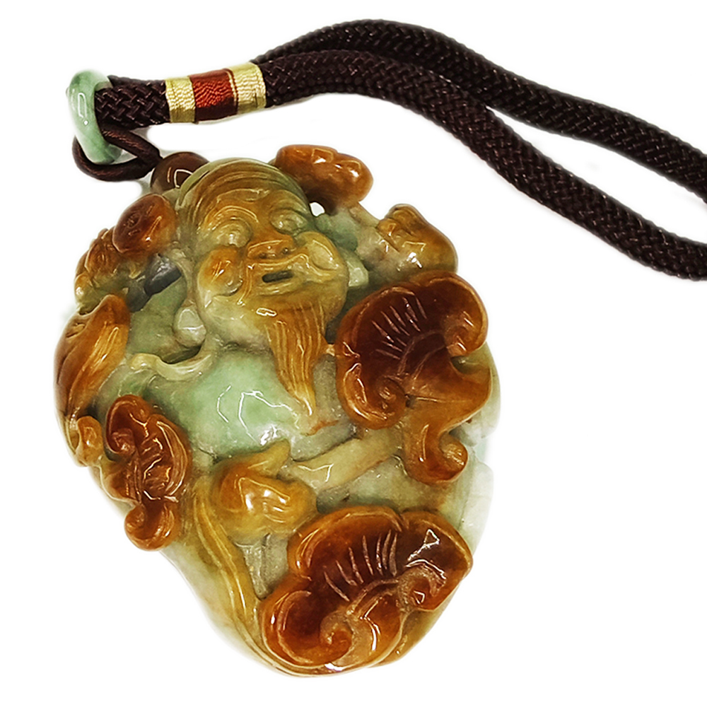 萬事如意財神爺{老坑濃綠翠}把件掛飾【十方】135531