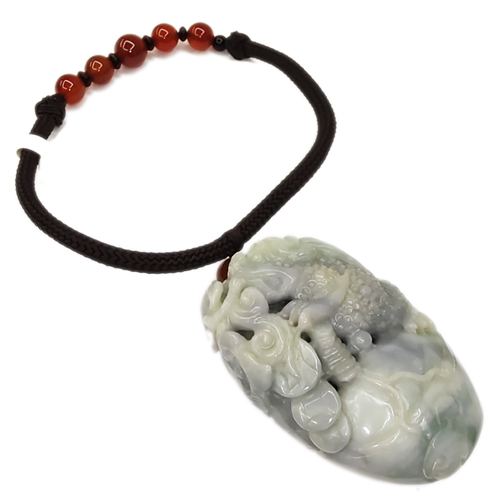 招財麒麟{緬甸天然翡翠紫羅蘭雙彩A貨}掛飾【十方】135586