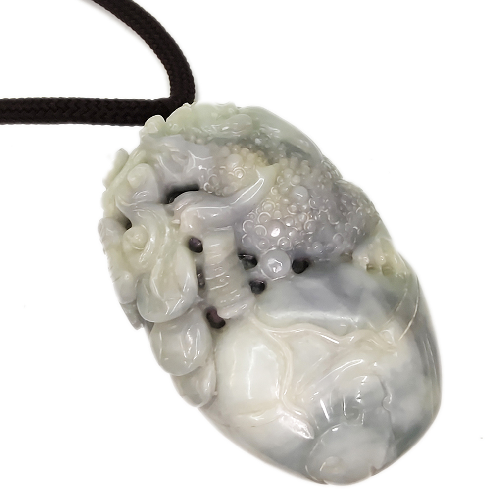 招財麒麟{緬甸天然翡翠紫羅蘭雙彩A貨}掛飾【十方】135586