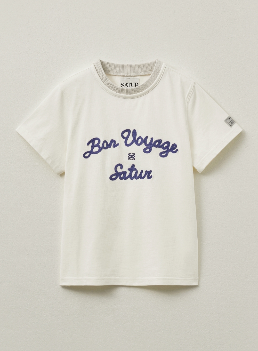 ★SATUR★Satur Logo Voyage T-Shirt SATUR (W) Bon Voyage Ringer T-Shirt 5FT1179 (SATUR/Tシャツ