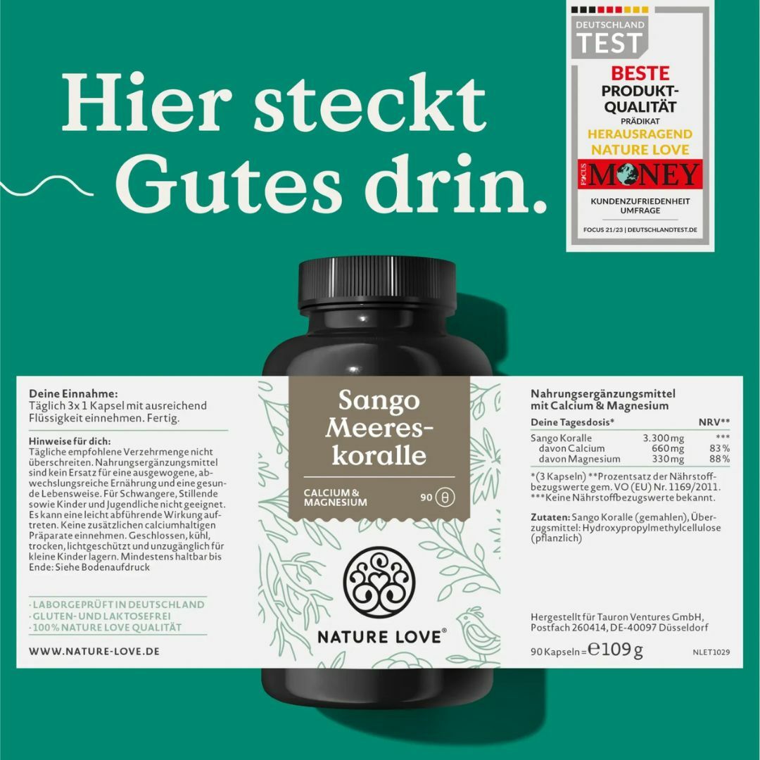 Nature Love 德國自然之愛 天然海珊瑚鈣鈣加鎂 180粒