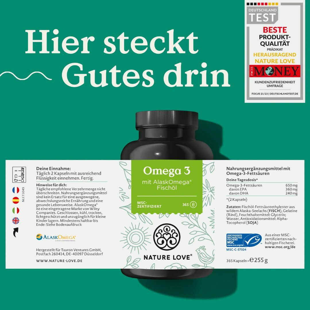 Nature Love 德國自然之愛 野生阿拉斯加奧米加3膠囊 365粒