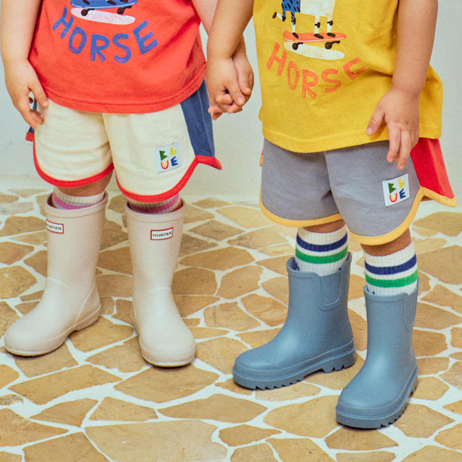 韓國 1st Blue - 25夏 撞色運動短褲（兩色）