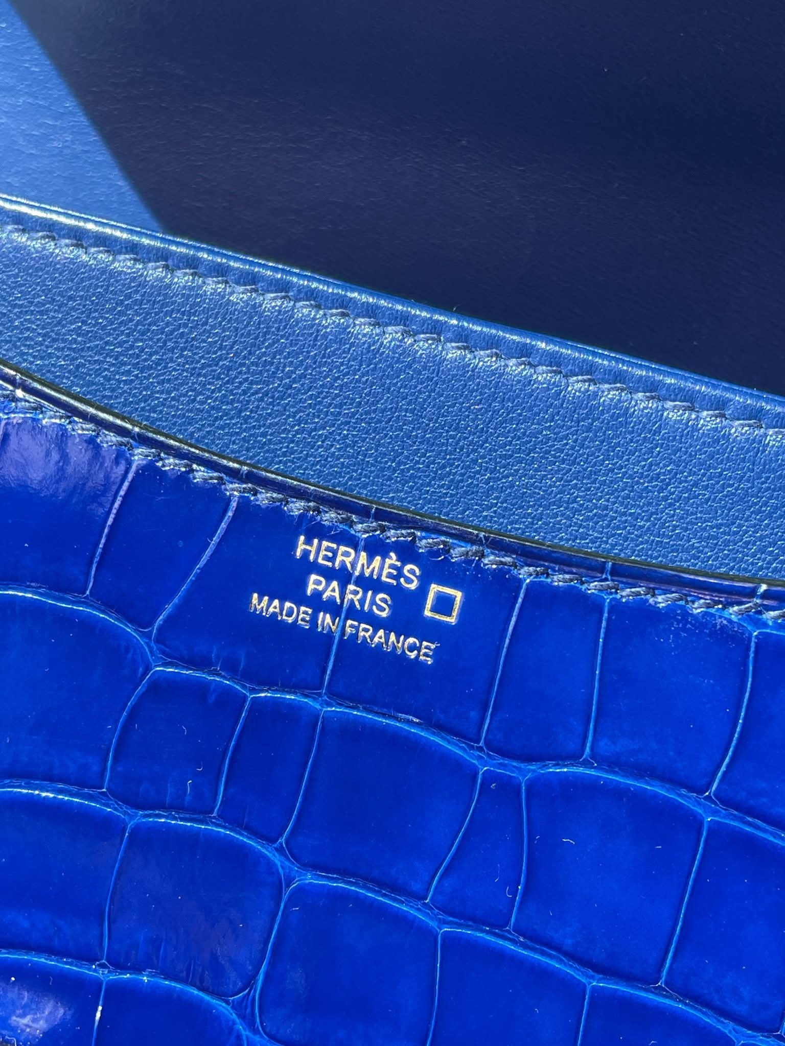 Preloved Constance Mini  Alligator Lisse Leather ☐  Electric Bleu GHW HK$15x,xxx  (HK$2,000 即時落訂)