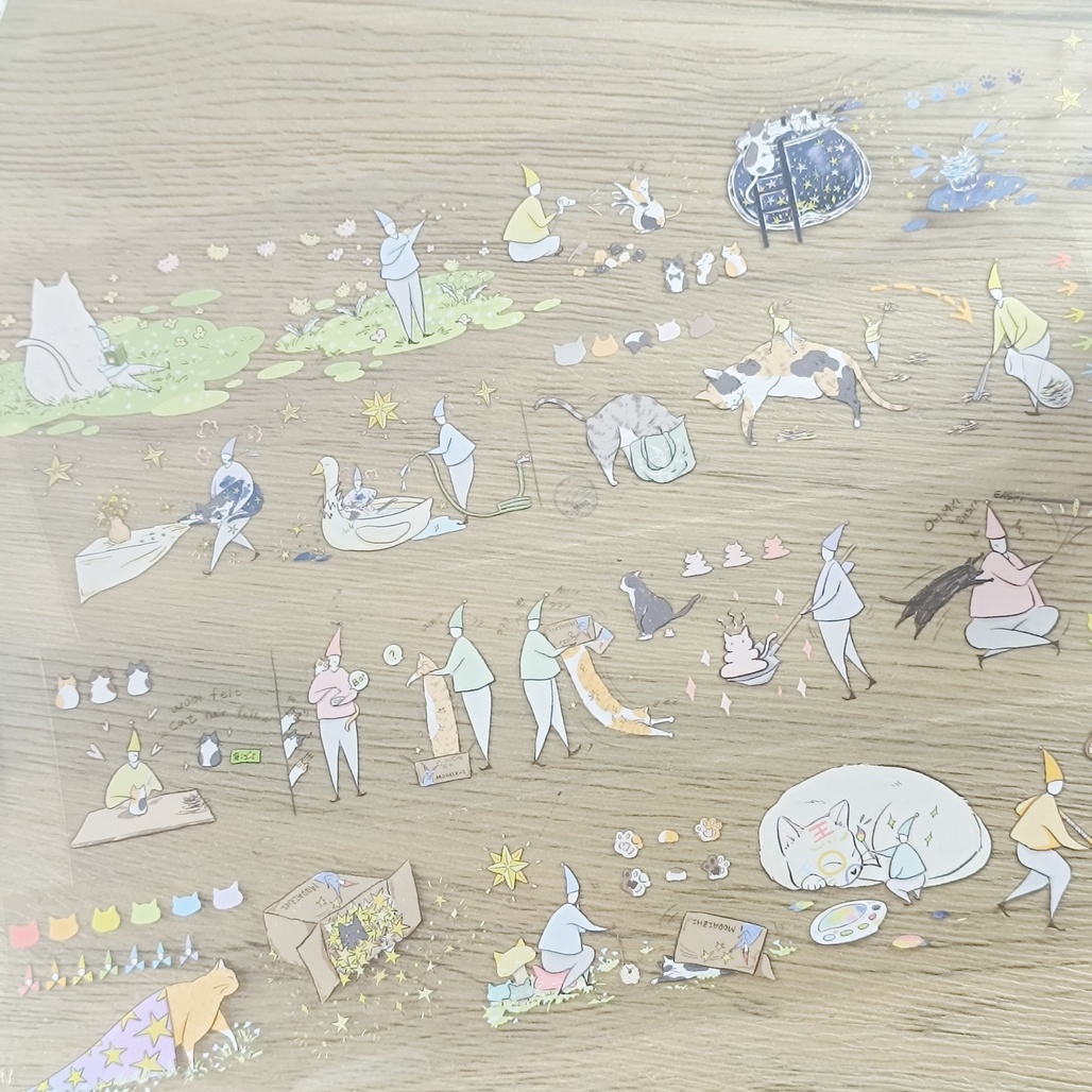 默代誌．貓貓飼養員  4.5cm亮面PET/日本和紙膠帶 <整捲/分裝>