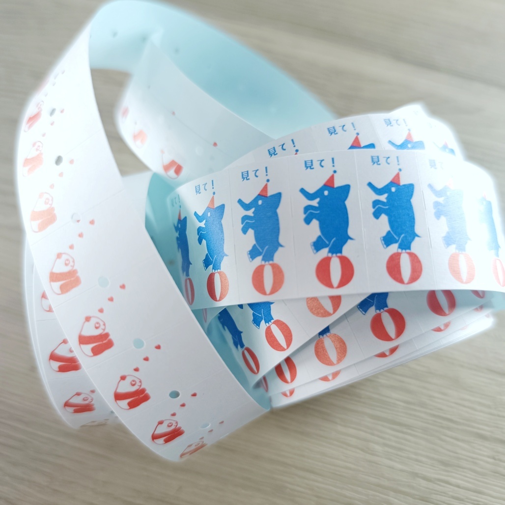 日本Panda factory．大象/熊貓 標籤機貼紙膠帶捲 <只有分裝(100張)>