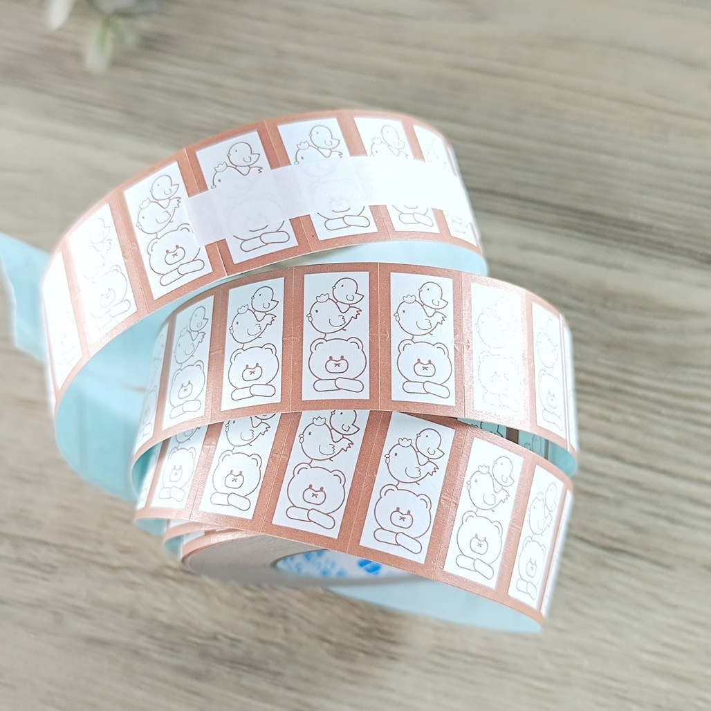 日本TOMOSHOP．小熊與小雞 標籤機貼紙捲 <整捲/分裝>