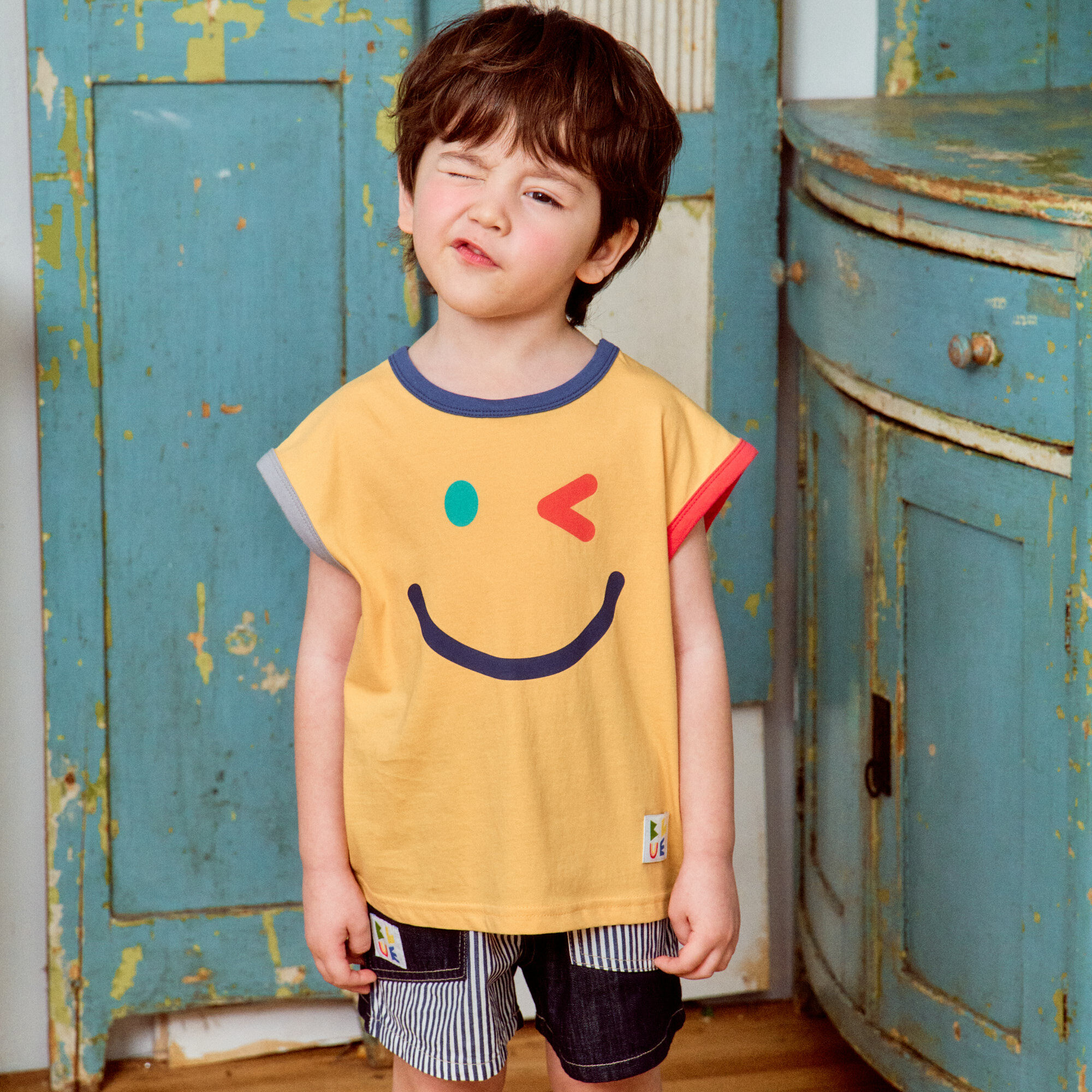 韓國 1st Blue - 25夏 俏皮表情塗鴉背心（兩色）