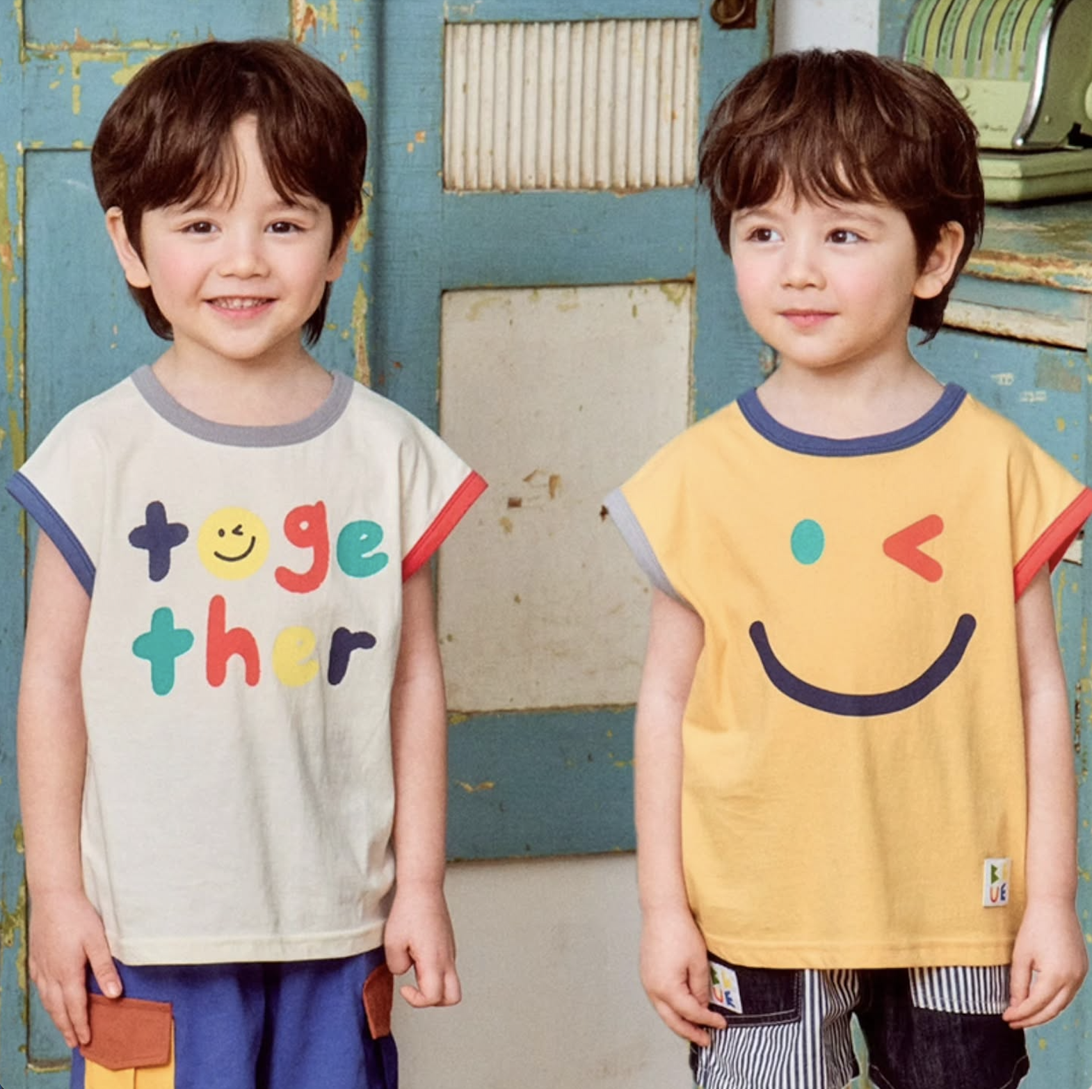 韓國 1st Blue - 25夏 俏皮表情塗鴉背心（兩色）