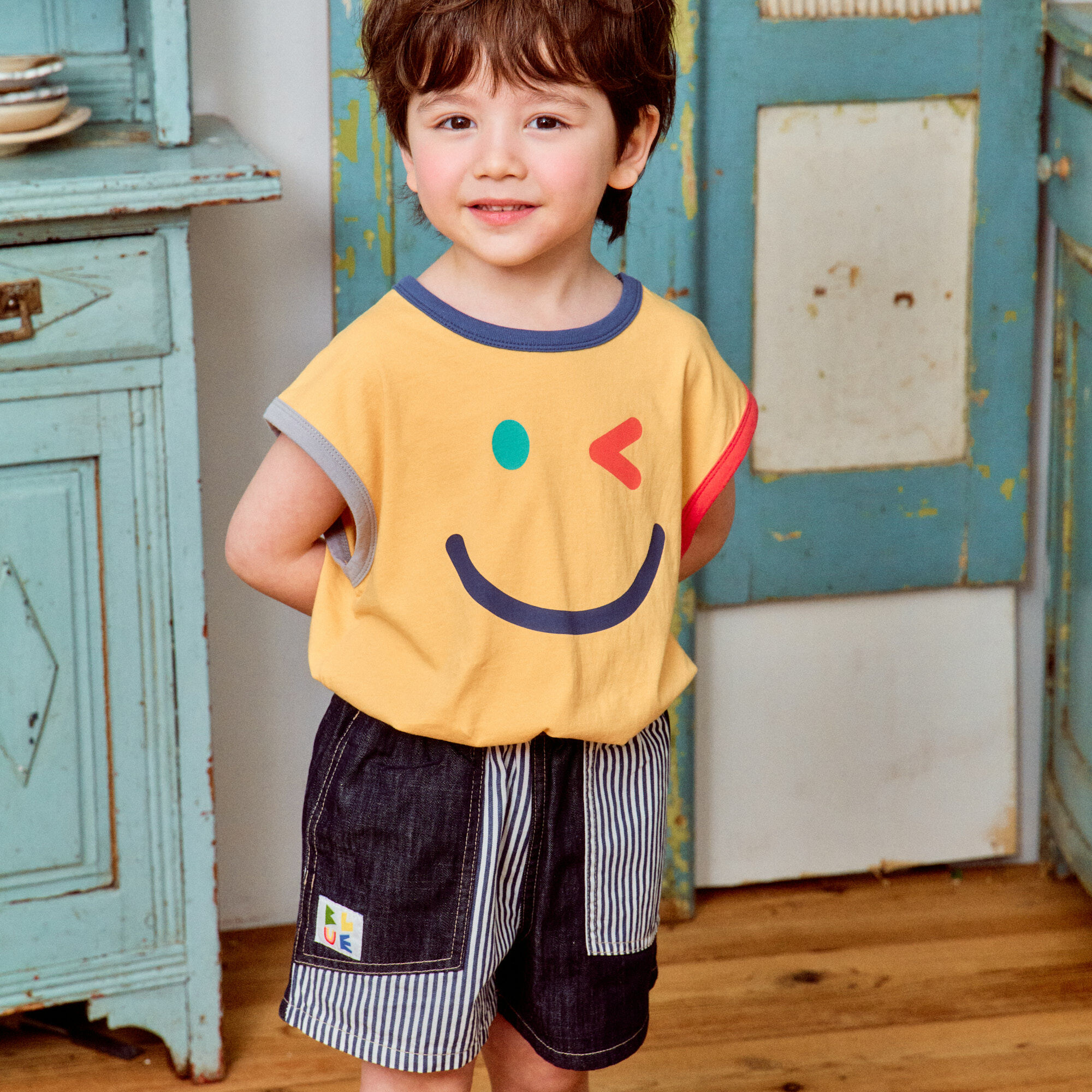 韓國 1st Blue - 25夏 俏皮表情塗鴉背心（兩色）