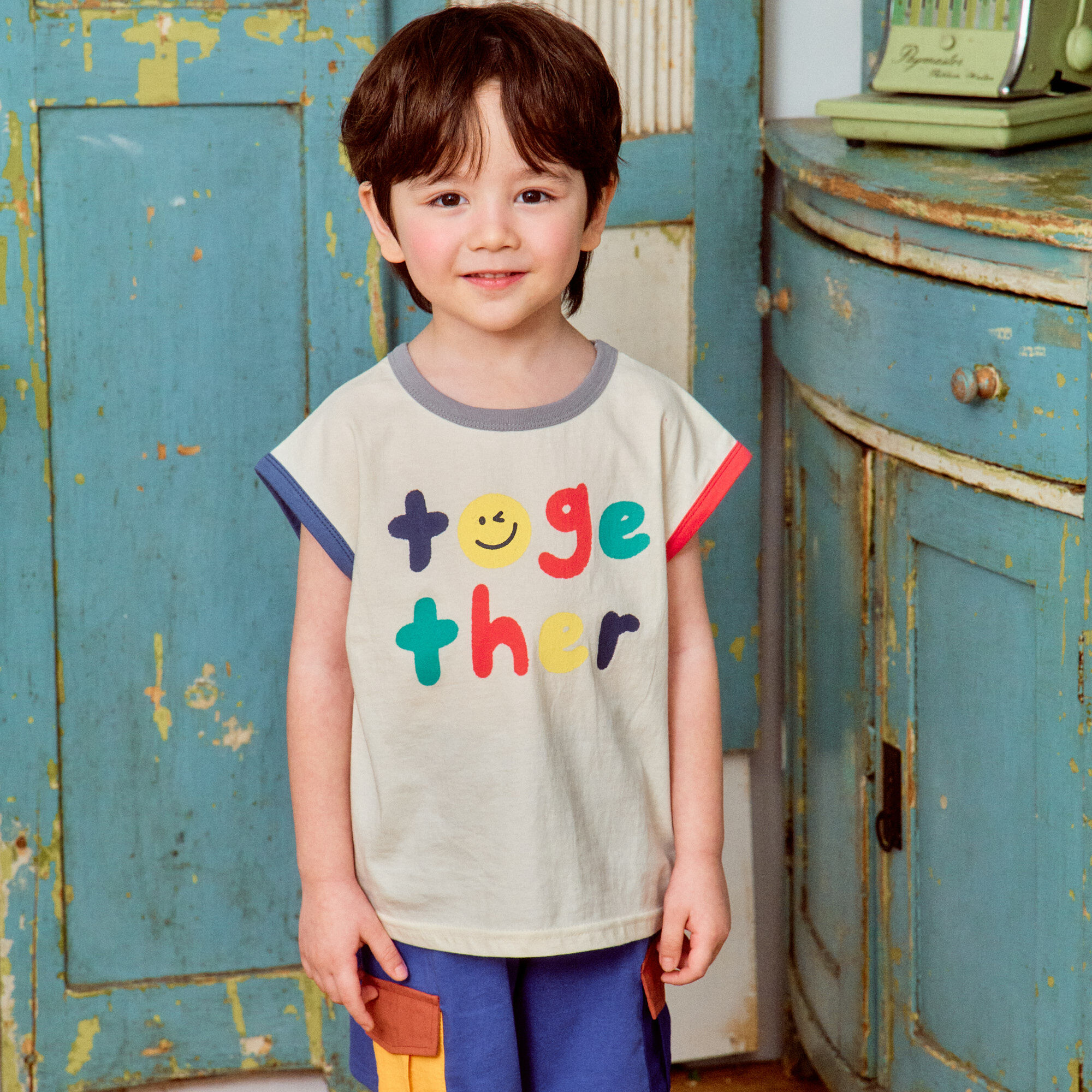 韓國 1st Blue - 25夏 俏皮表情塗鴉背心（兩色）