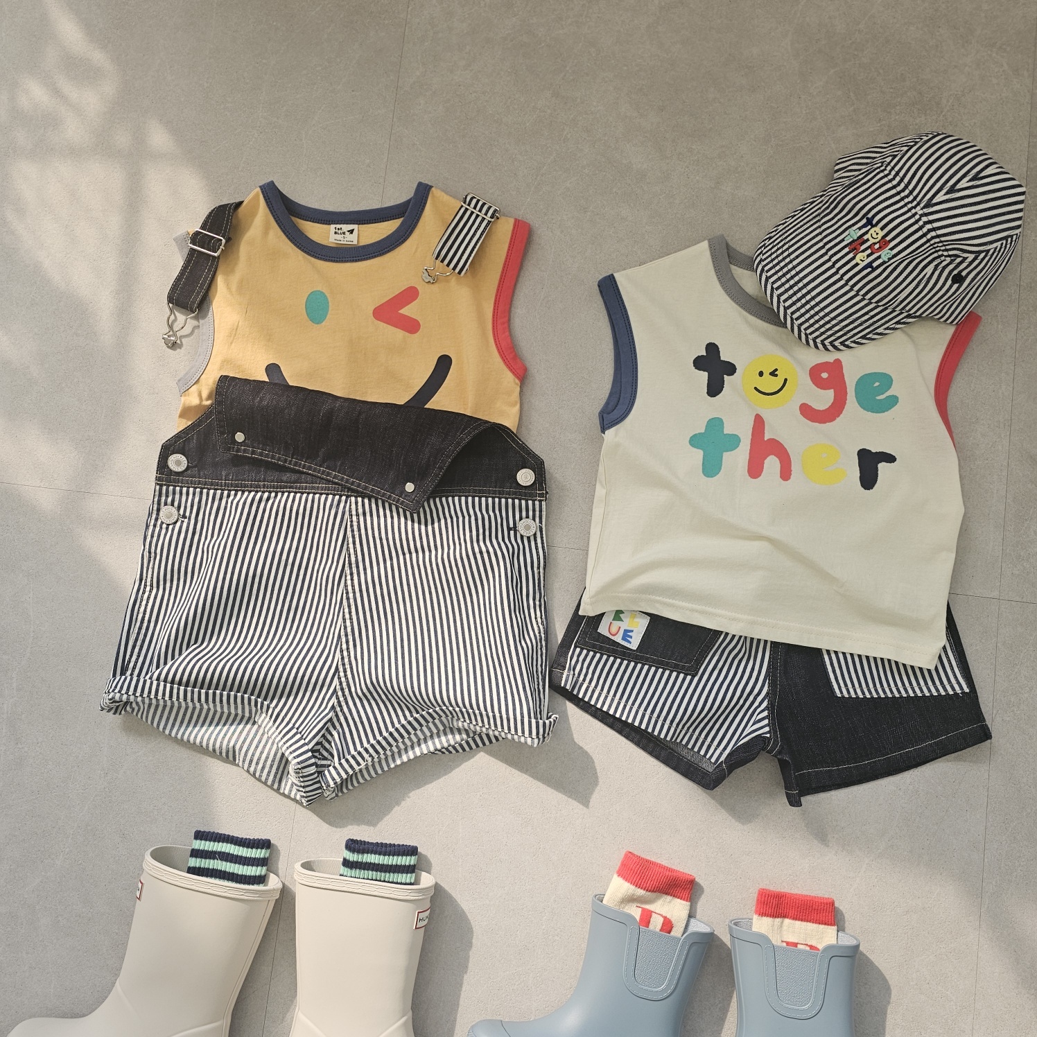 韓國 1st Blue - 25夏 俏皮表情塗鴉背心（兩色）