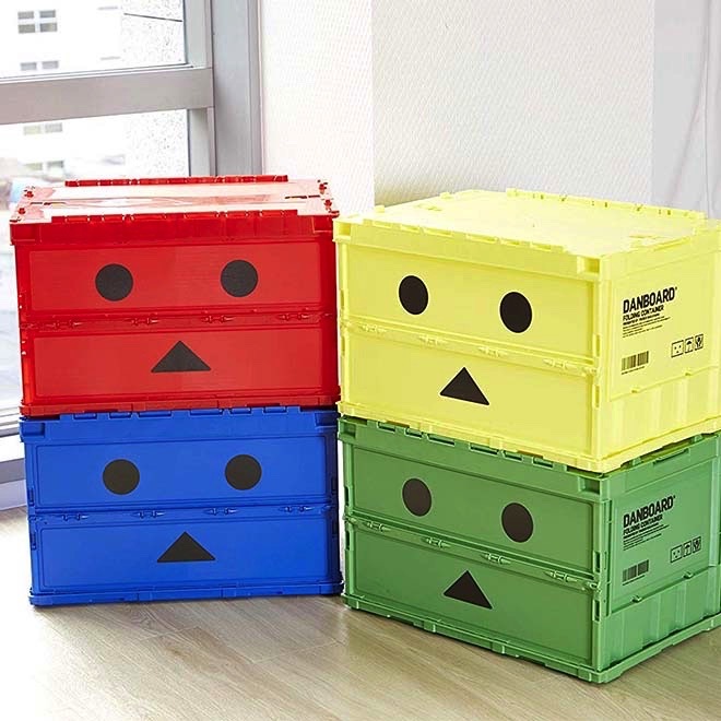 新品未開封 DANBOARD FOLDING CONTAINER ベージュ Trusco Danboard Folding Container Amazon 50L with Locking Lid TR