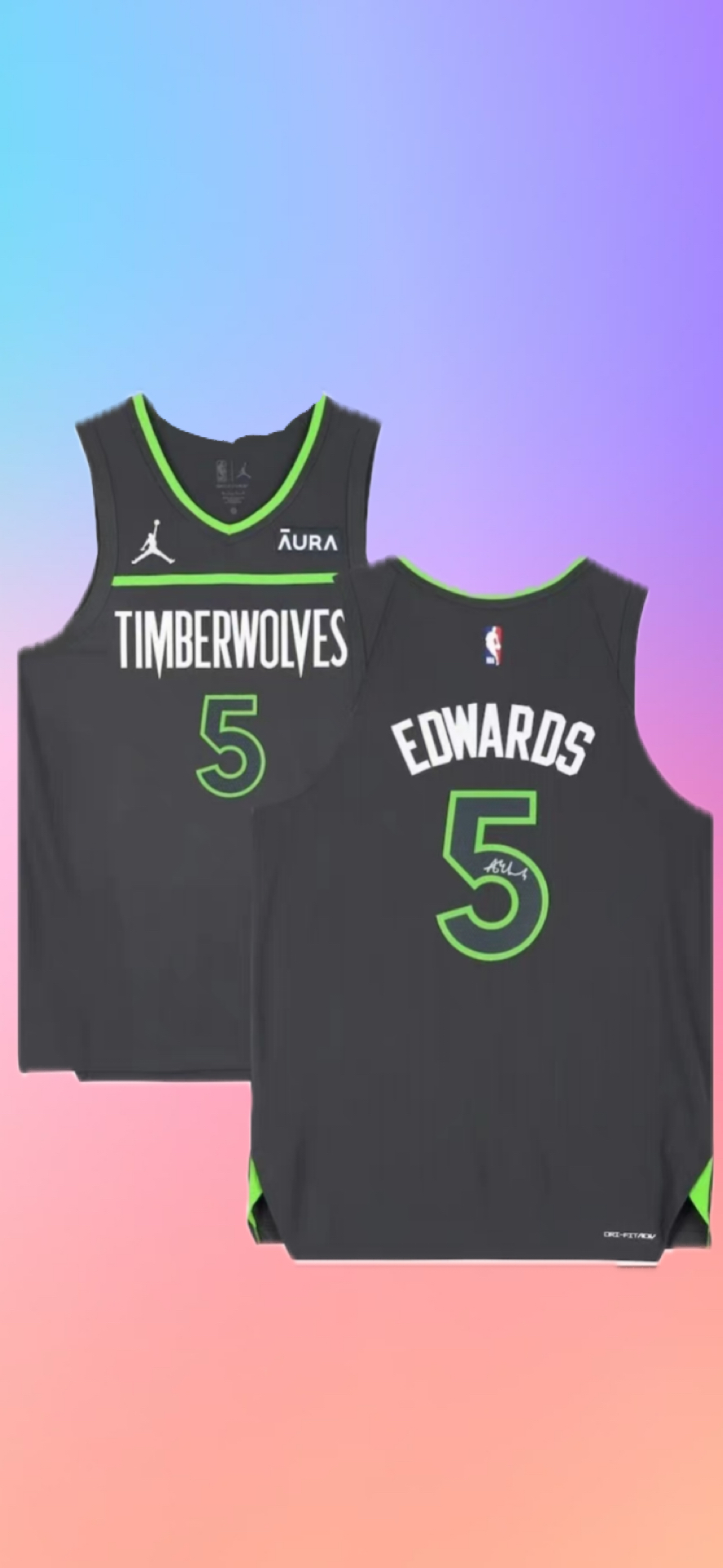 Anthony Edwards AU球員版Signed Jersey 連廣告章