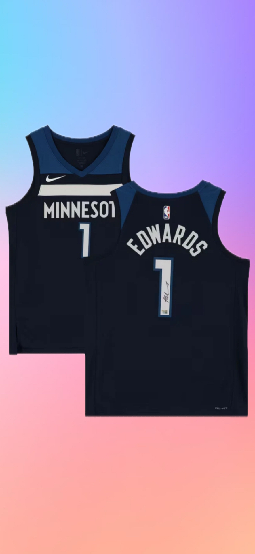 Anthony Edwards Signed Jersey Minnesota Timberwolves Swingman fanatics COA